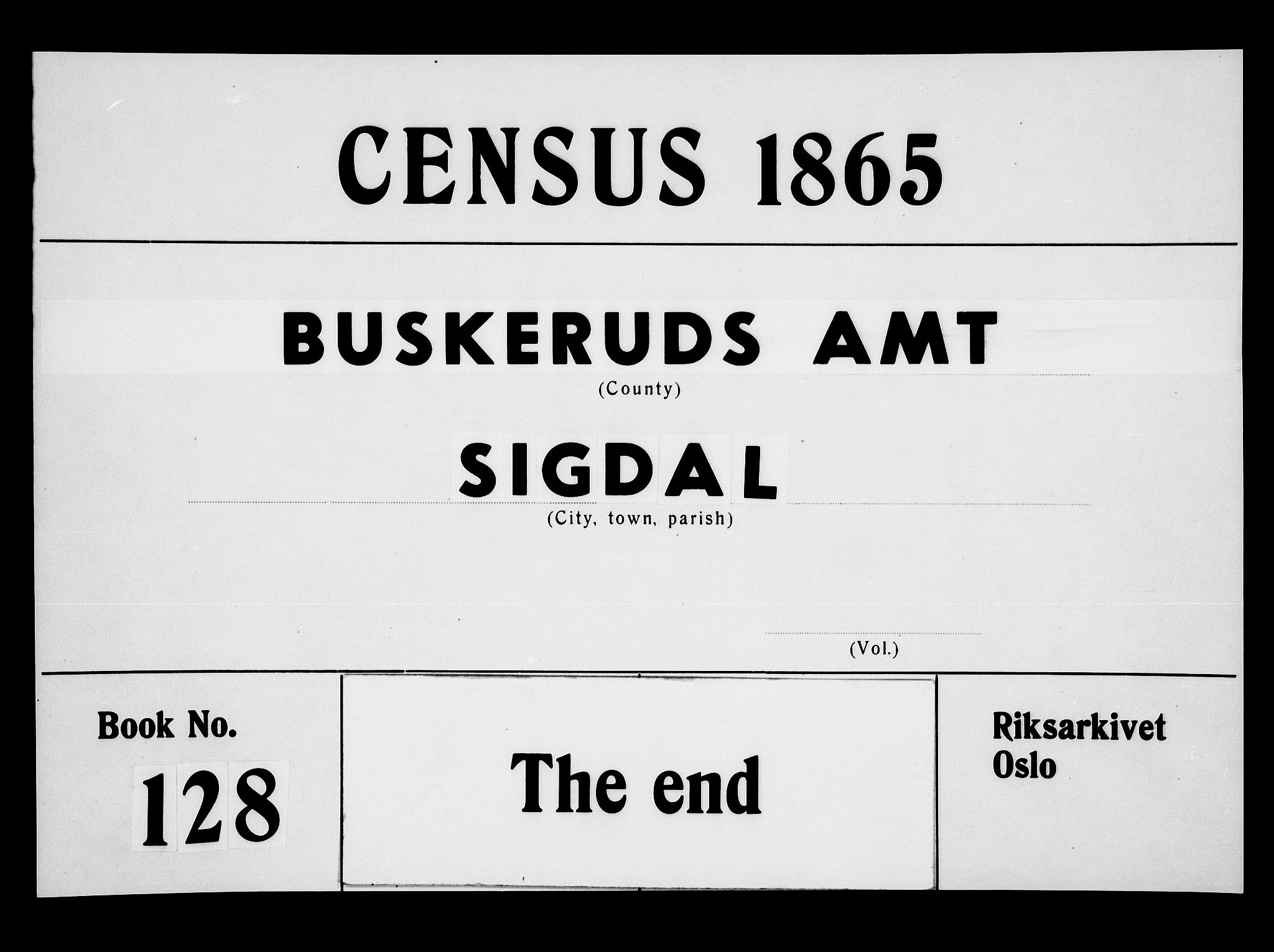 RA, Folketelling 1865 for 0621P Sigdal prestegjeld, 1865, s. 280