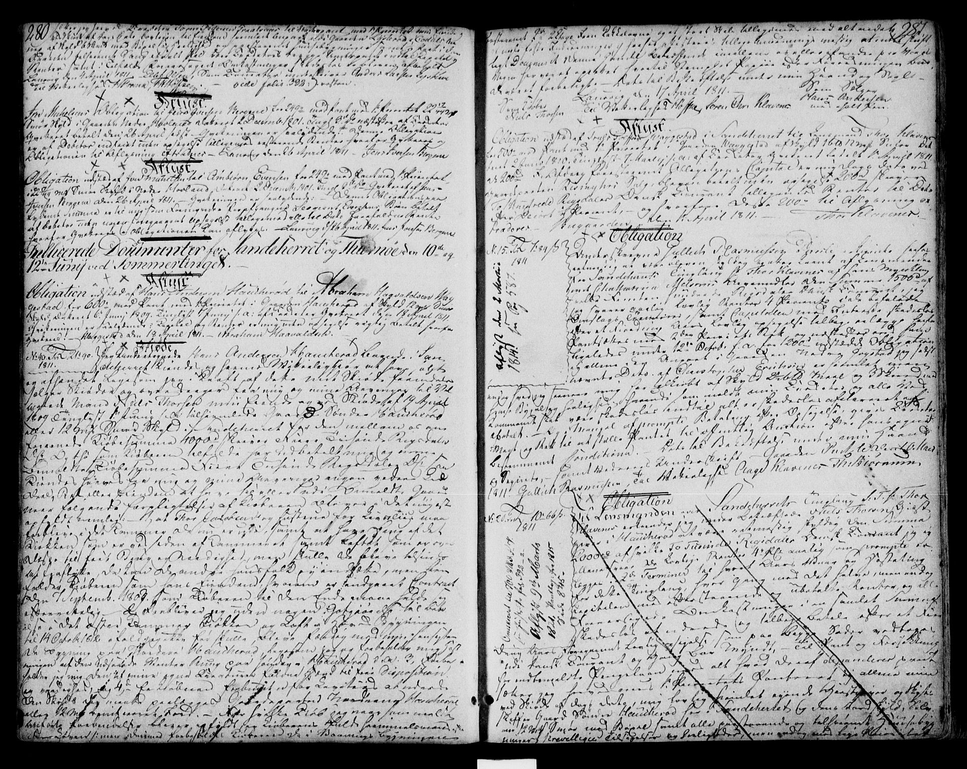 Larvik sorenskriveri, SAKO/A-83/G/Ga/Gab/L0004: Pantebok nr. II 4, 1806-1815, s. 280-281