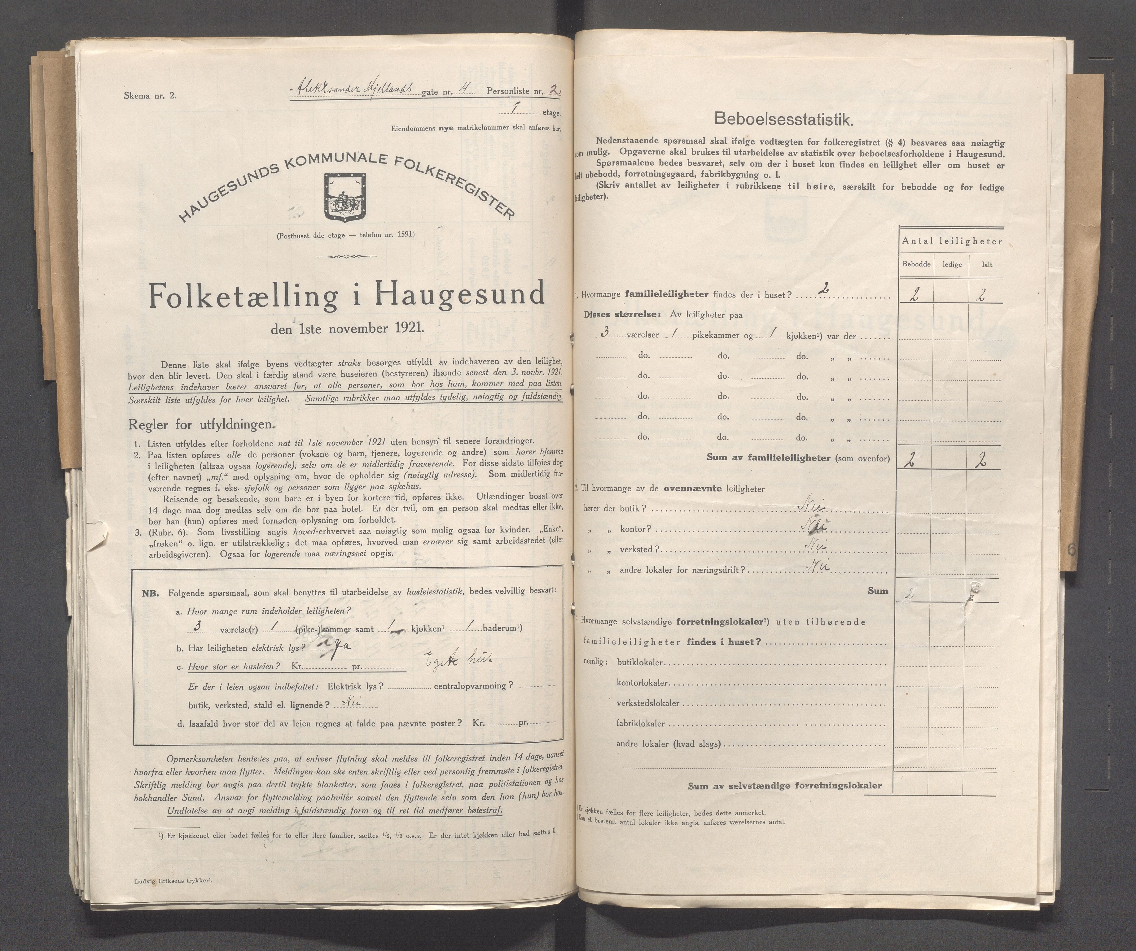 IKAR, Kommunal folketelling 1.11.1921 for Haugesund, 1921, s. 64