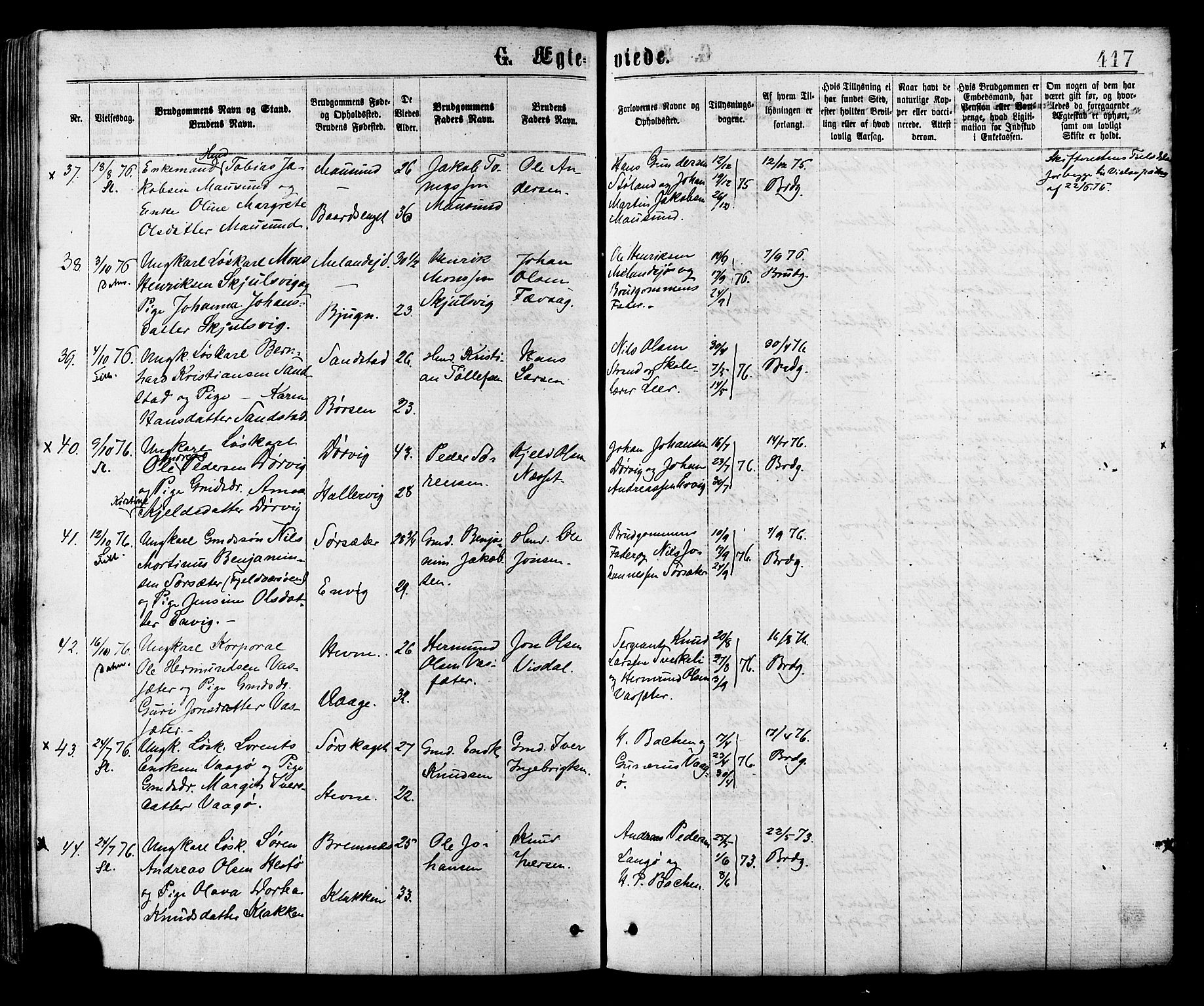 Ministerialprotokoller, klokkerbøker og fødselsregistre - Sør-Trøndelag, AV/SAT-A-1456/634/L0532: Ministerialbok nr. 634A08, 1871-1881, s. 417