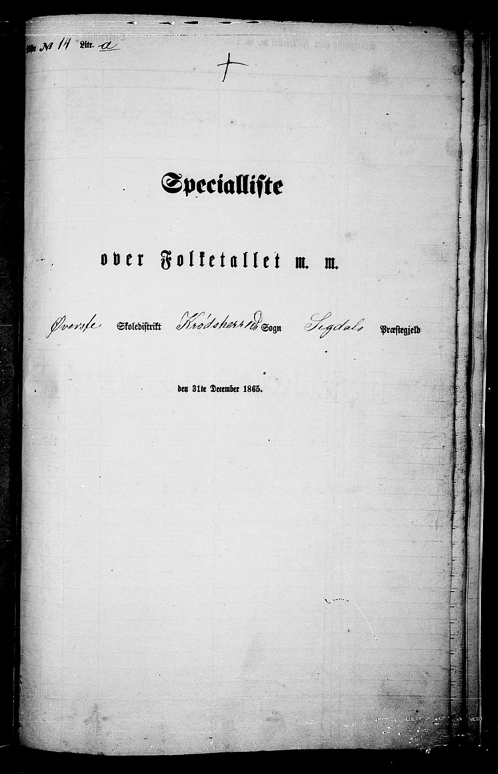 RA, Folketelling 1865 for 0621P Sigdal prestegjeld, 1865, s. 262