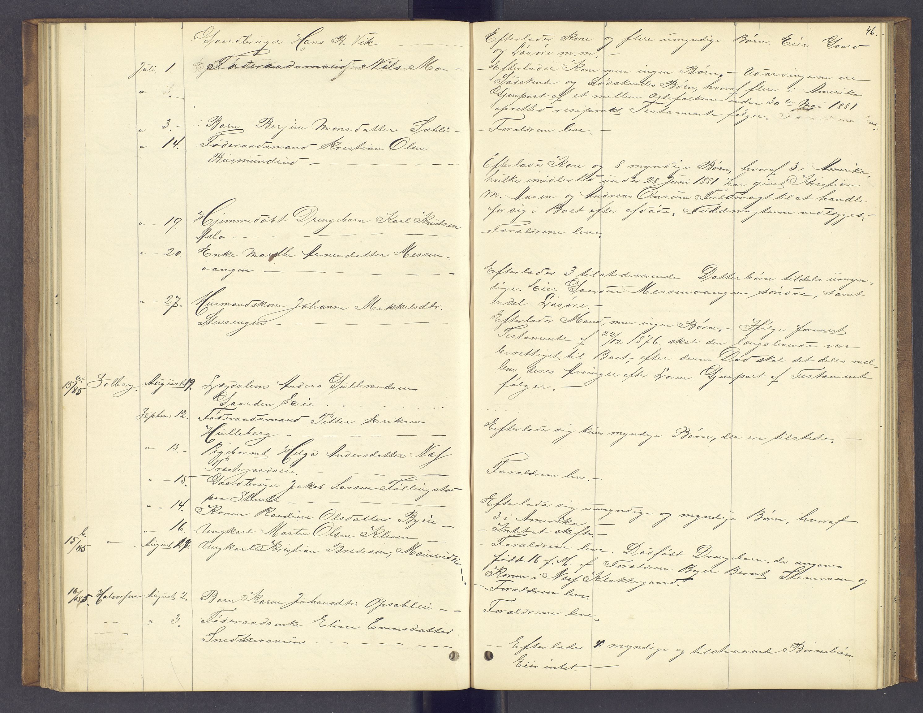 Nord-Hedmark sorenskriveri, AV/SAH-TING-012/J/Ji/L0002: Dødsfallsprotokoll, 1880-1889, s. 46