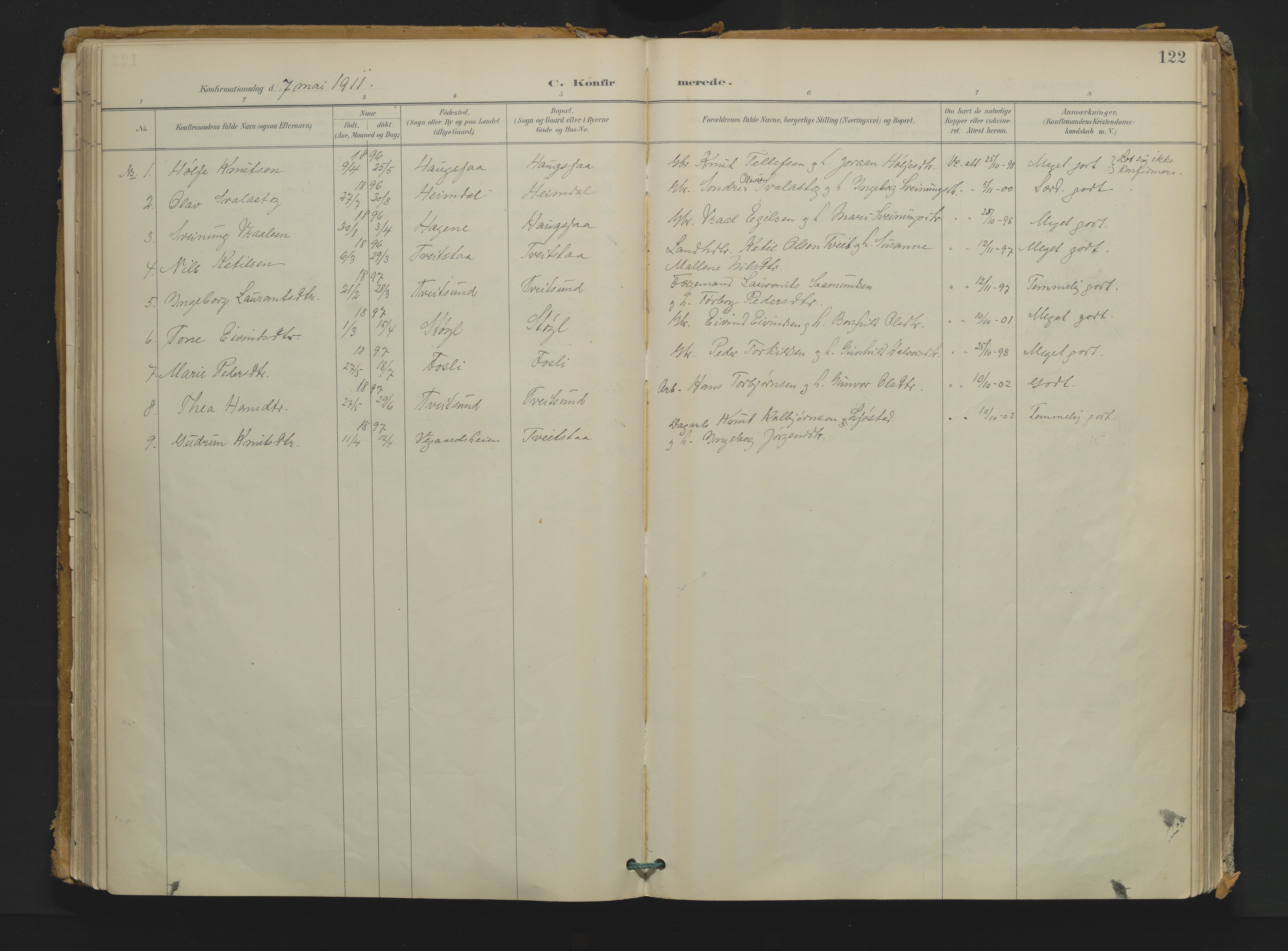 Nissedal kirkebøker, AV/SAKO-A-288/F/Fb/L0002: Ministerialbok nr. II 2, 1887-1924, s. 122