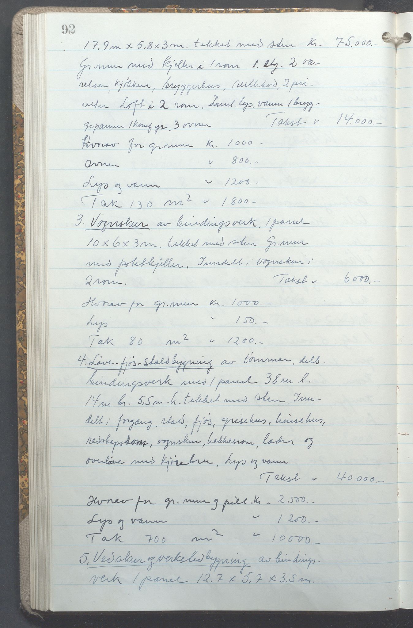 Lensmennene i Aker, OBA/A-10133/F/Fc/L0036: Branntakstprotokoll, 1944-1946, s. 92