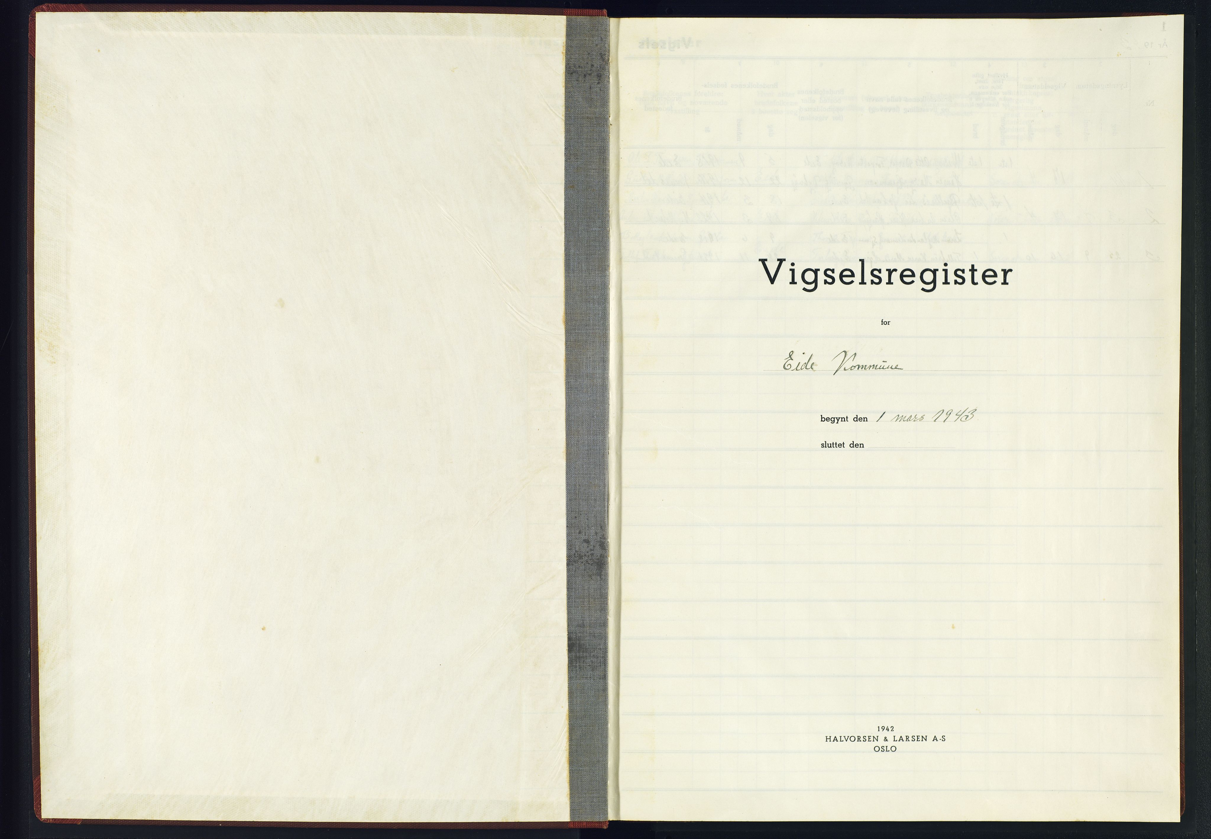 Hommedal sokneprestkontor, SAK/1111-0023/J/Jf/L0004: Vigselsregister nr. 4, 1943-1945