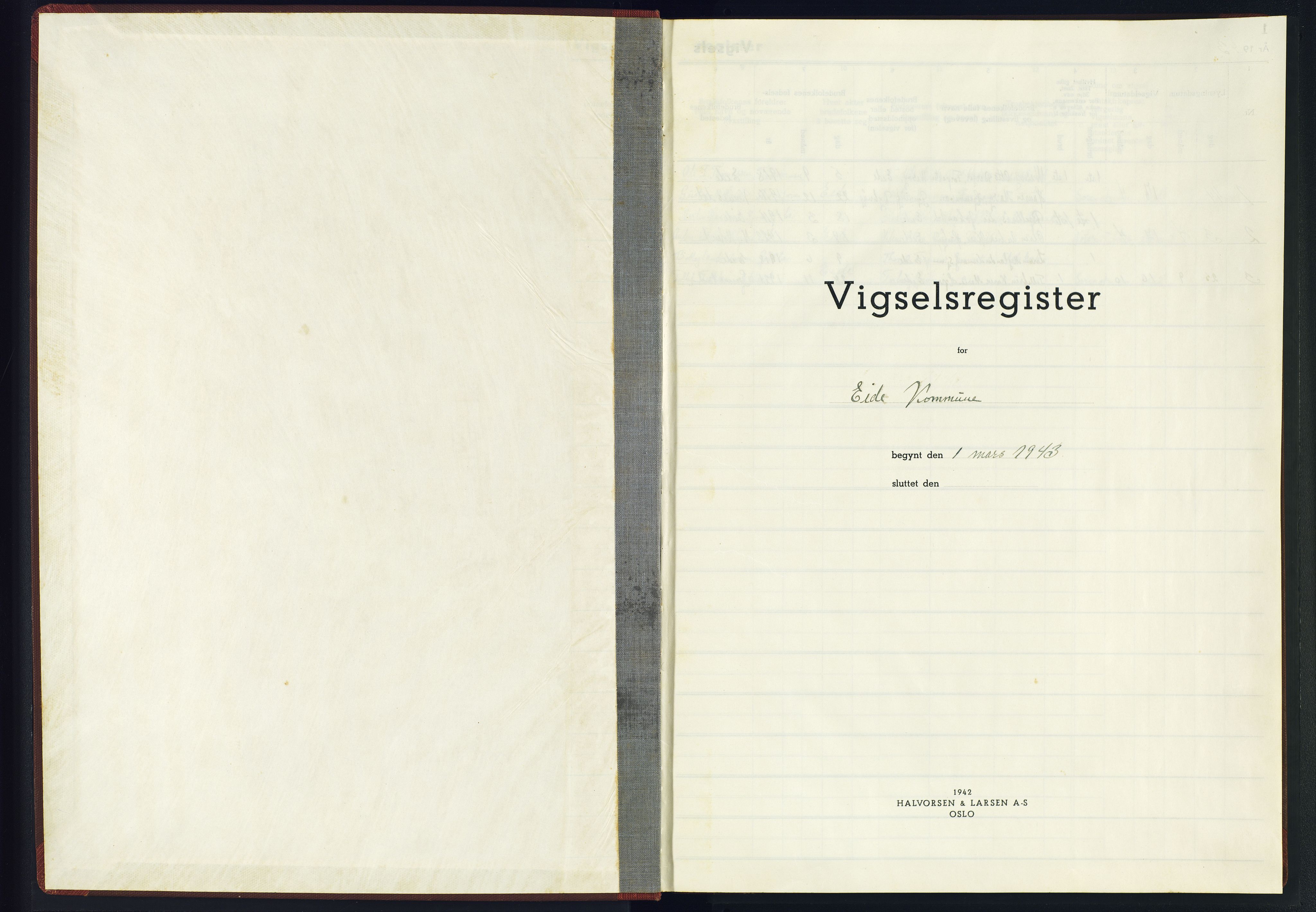 Hommedal sokneprestkontor, AV/SAK-1111-0023/J/Jf/L0004: Vigselsregister nr. 4, 1943-1945