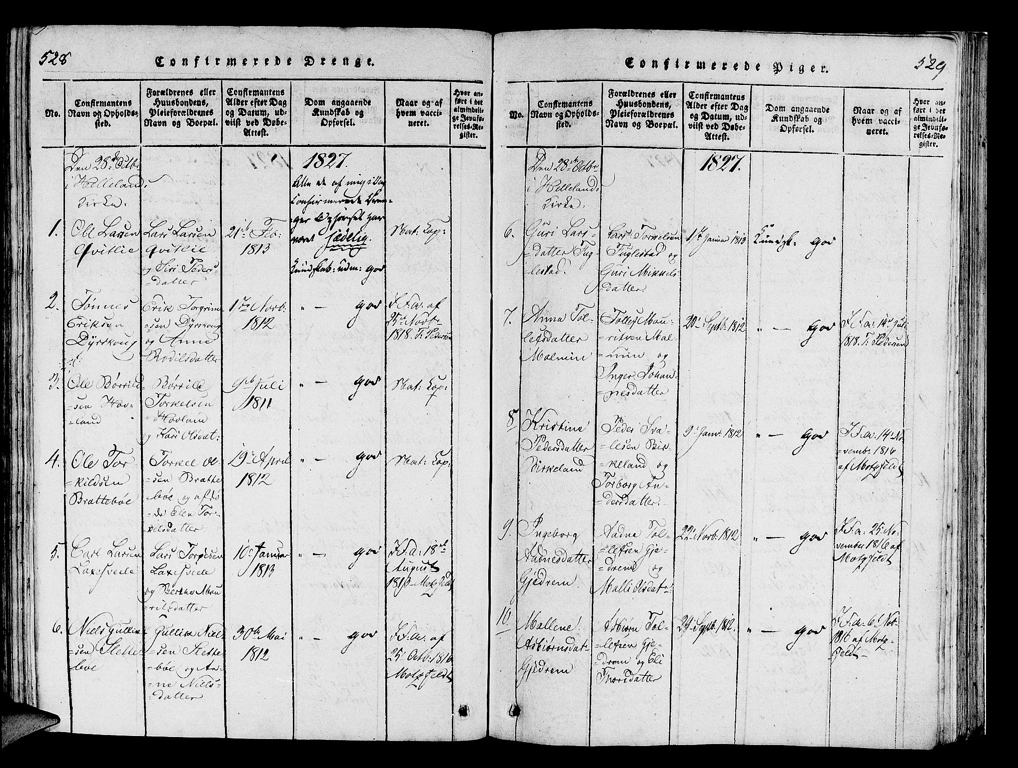 Helleland sokneprestkontor, SAST/A-101810: Ministerialbok nr. A 5, 1815-1834, s. 528-529