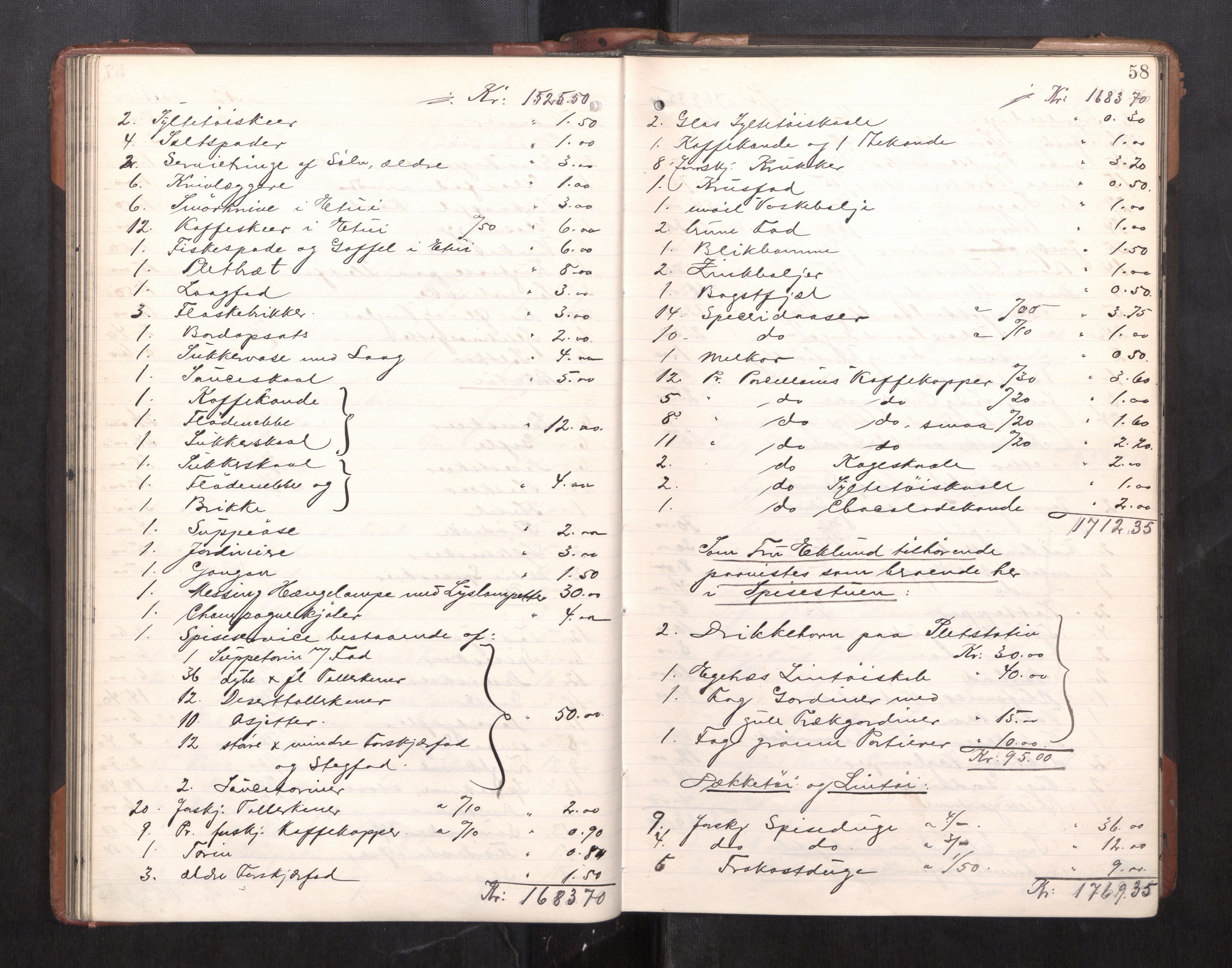 Trondheim byfogd, AV/SAT-A-0003/1/3/3C/L0025: Skifteregistreringsprotokoll - 24/1-14/7. (u/ register), 1906-1909, s. 58
