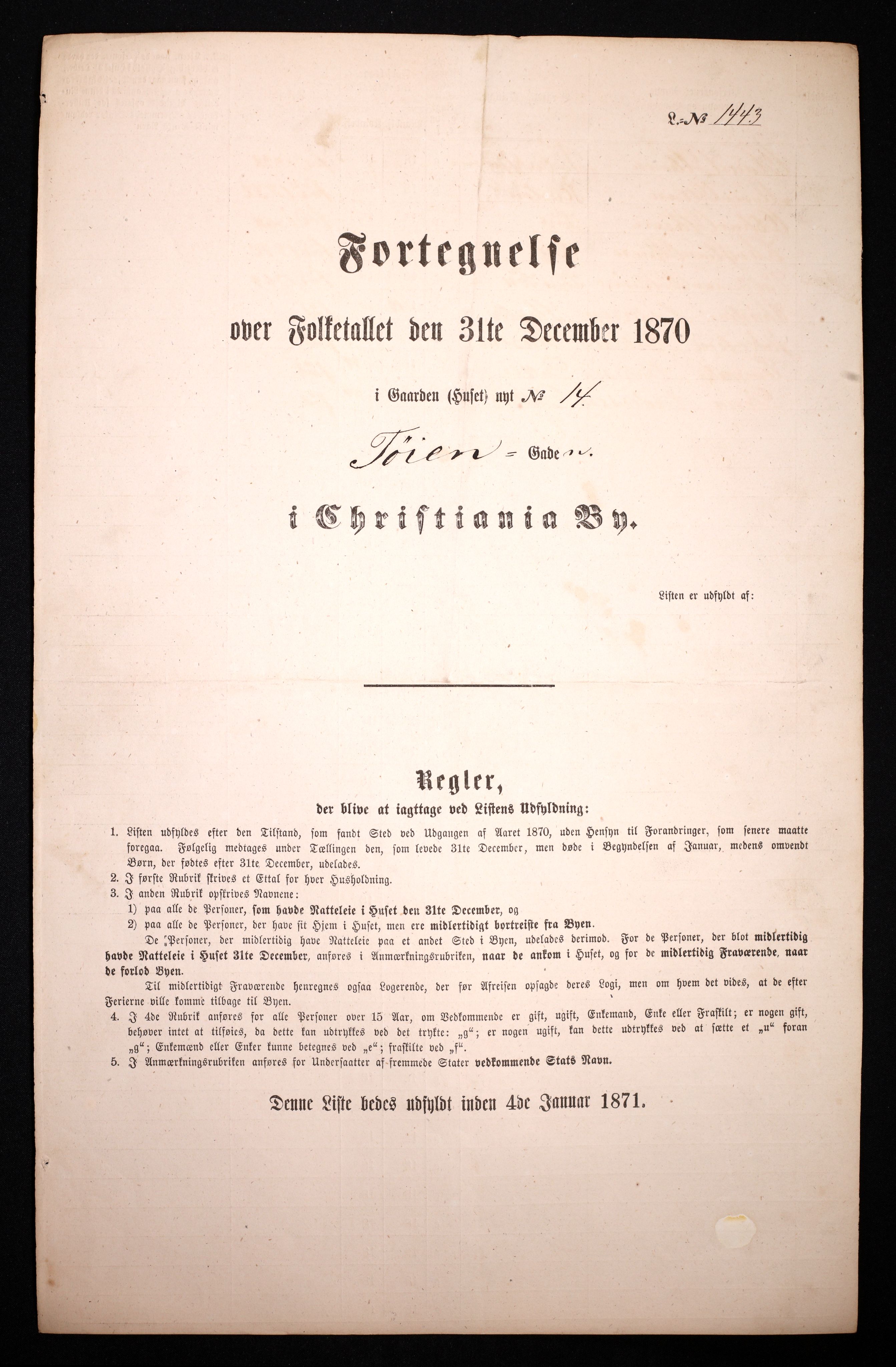 RA, Folketelling 1870 for 0301 Kristiania kjøpstad, 1870, s. 4450