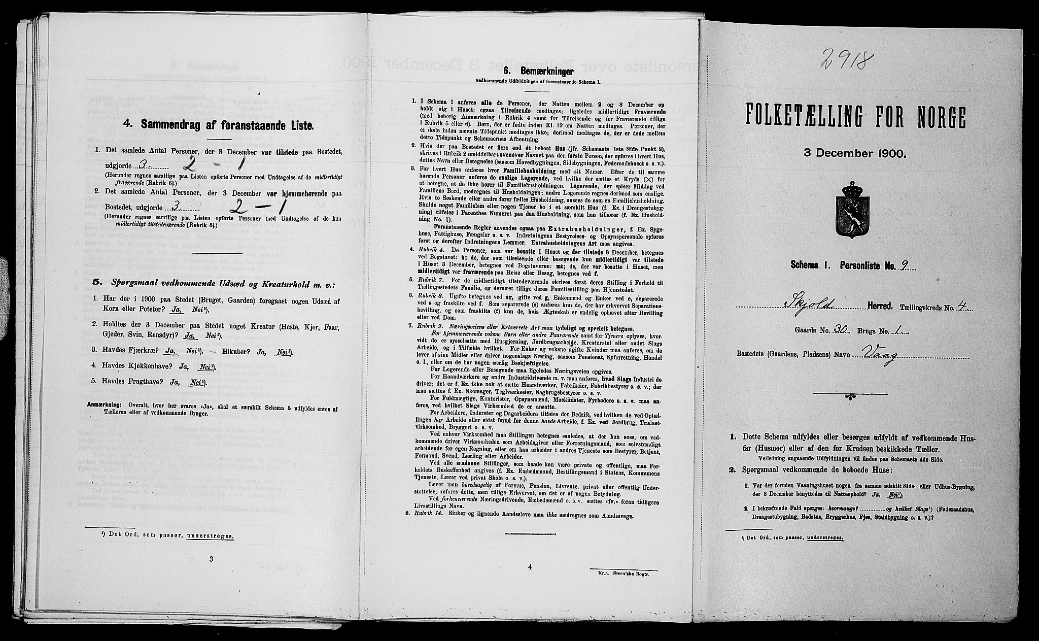 SAST, Folketelling 1900 for 1154 Skjold herred, 1900, s. 352