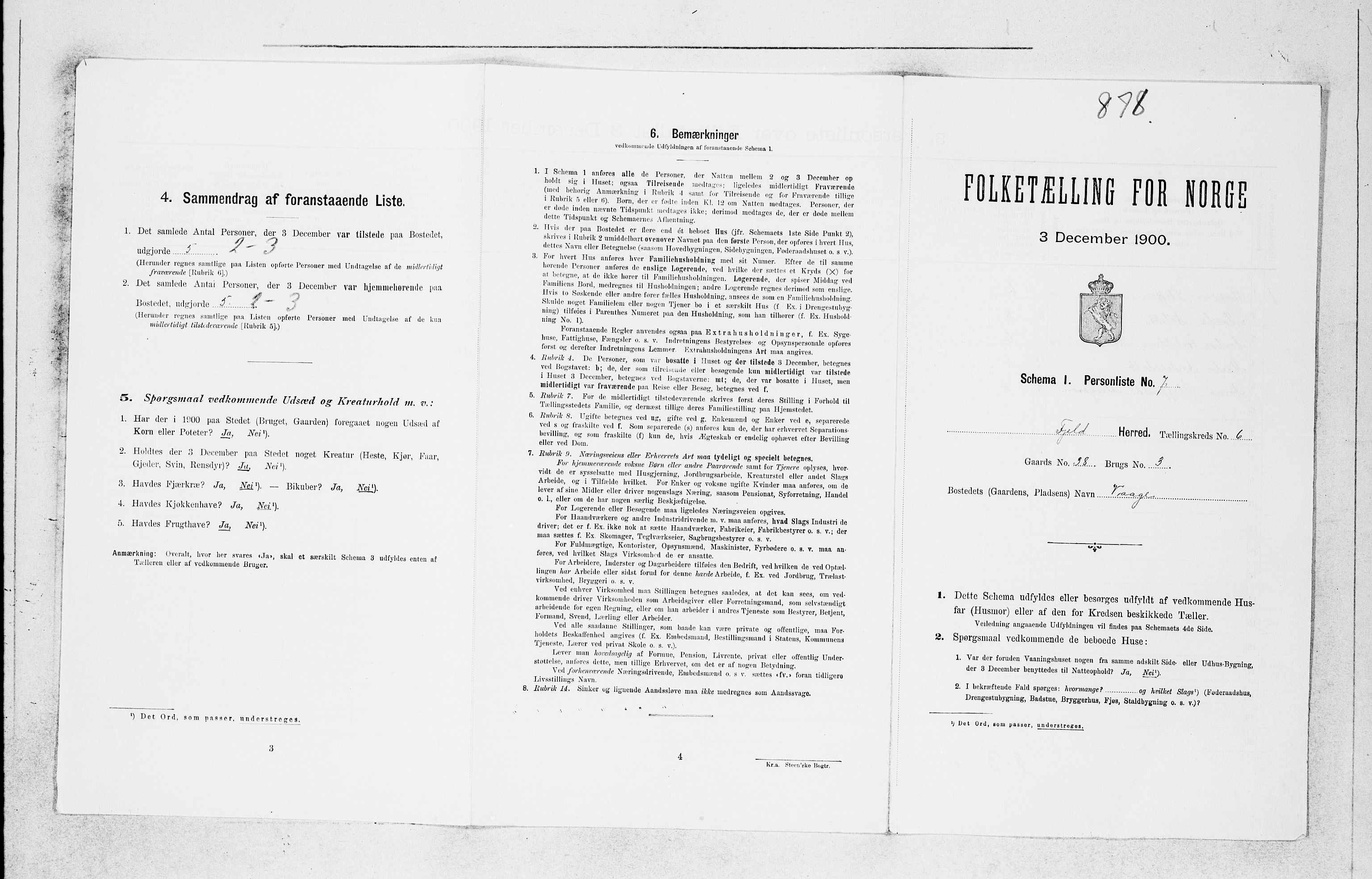 SAB, Folketelling 1900 for 1246 Fjell herred, 1900, s. 668
