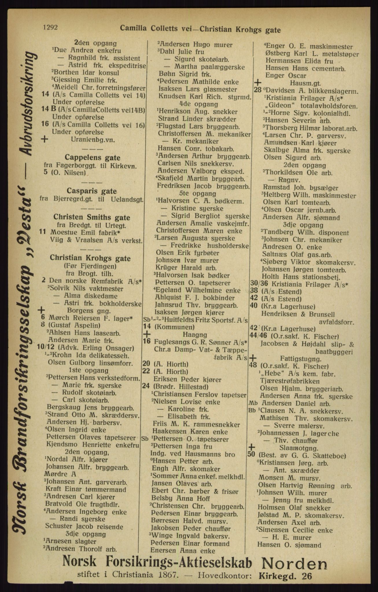 Kristiania/Oslo adressebok, PUBL/-, 1916, s. 1292