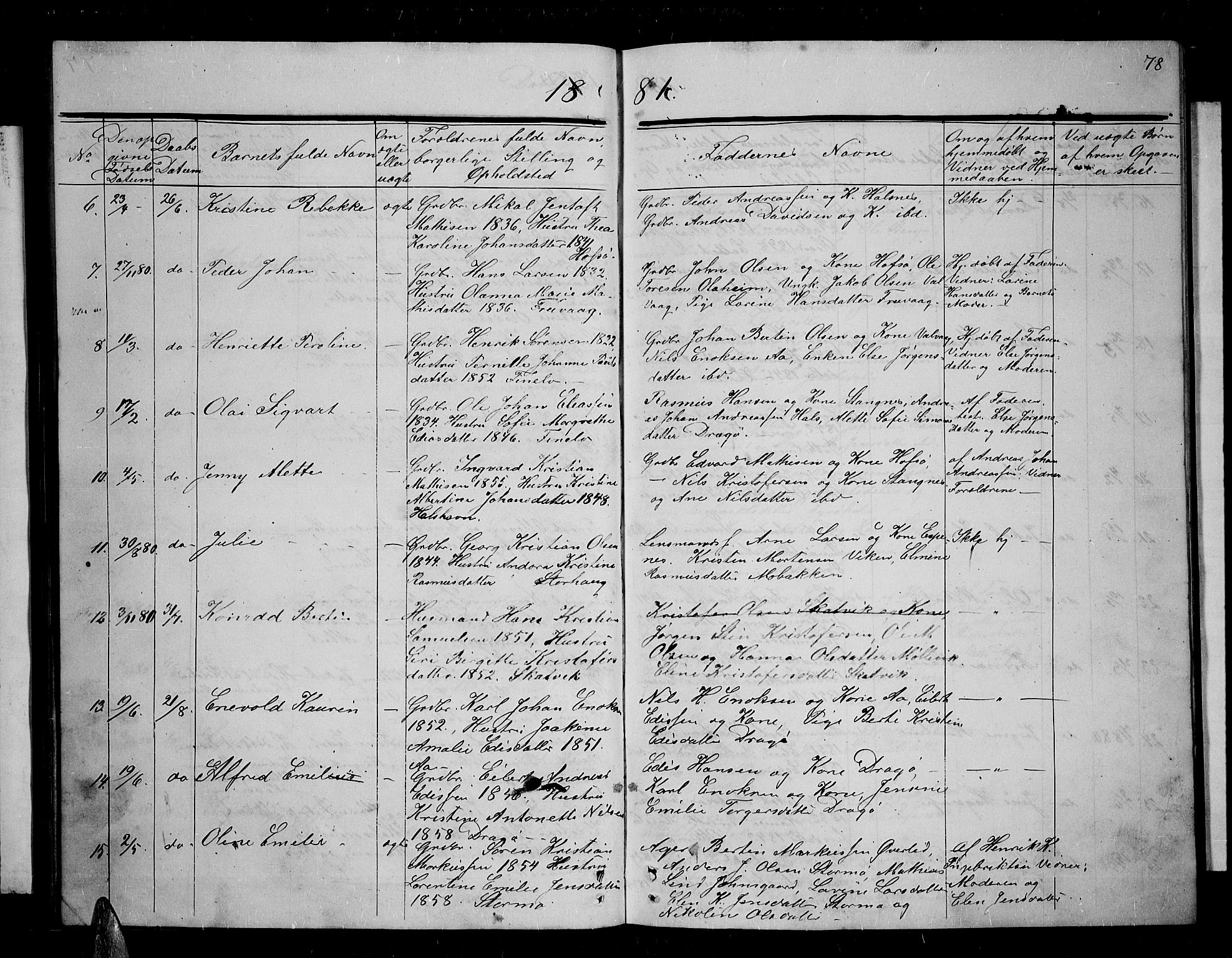 Tranøy sokneprestkontor, AV/SATØ-S-1313/I/Ia/Iab/L0003klokker: Klokkerbok nr. 3, 1861-1887, s. 78