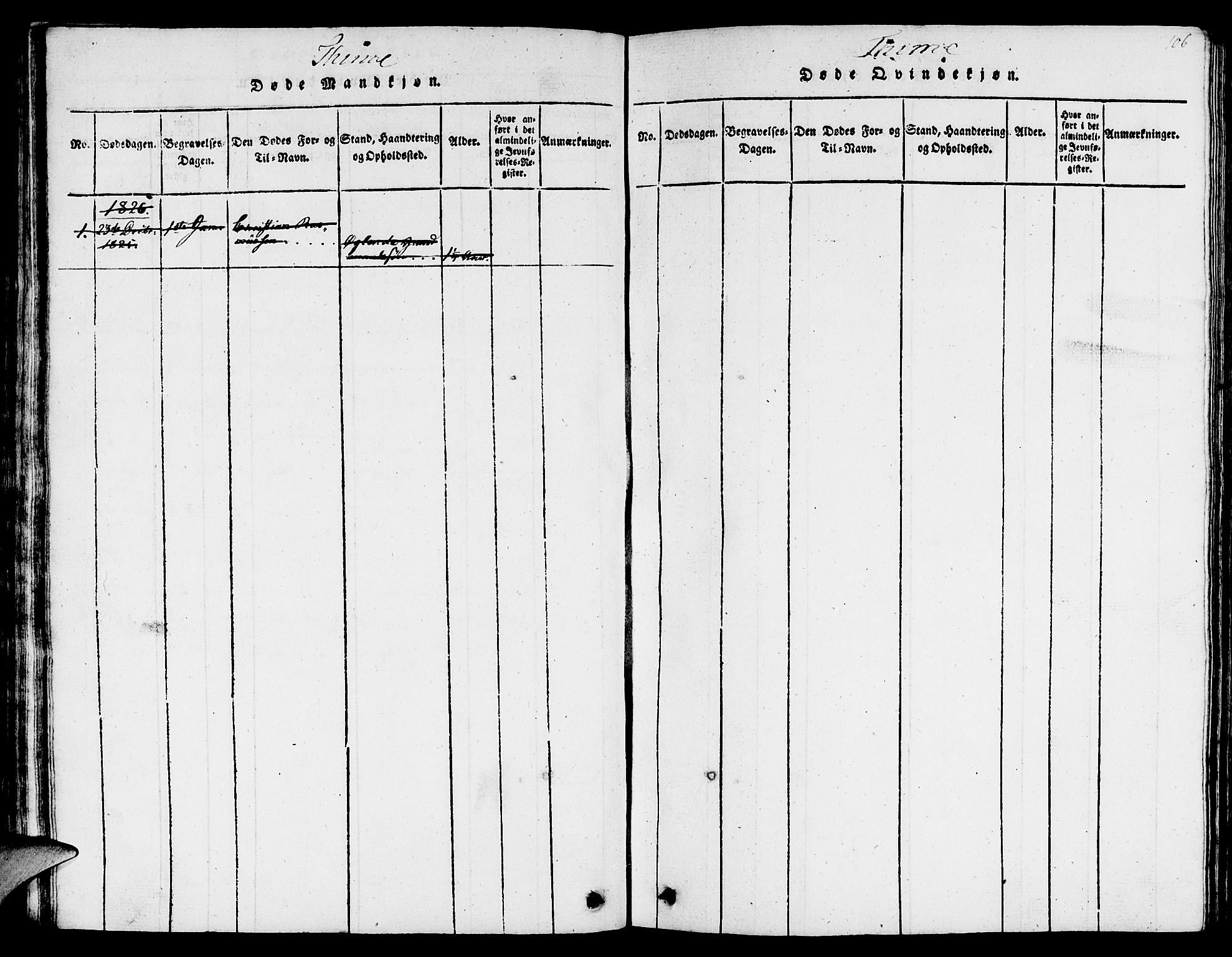 Lye sokneprestkontor, AV/SAST-A-101794/001/30BB/L0001: Klokkerbok nr. B 1 /1, 1816-1826, s. 106