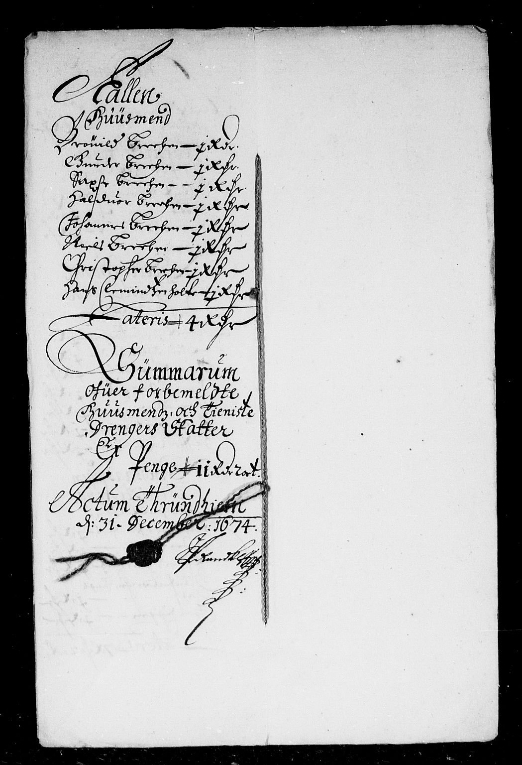 Rentekammeret inntil 1814, Reviderte regnskaper, Stiftamtstueregnskaper, Trondheim stiftamt og Nordland amt, RA/EA-6044/R/Rd/L0040: Trondheim stiftamt, 1670-1674