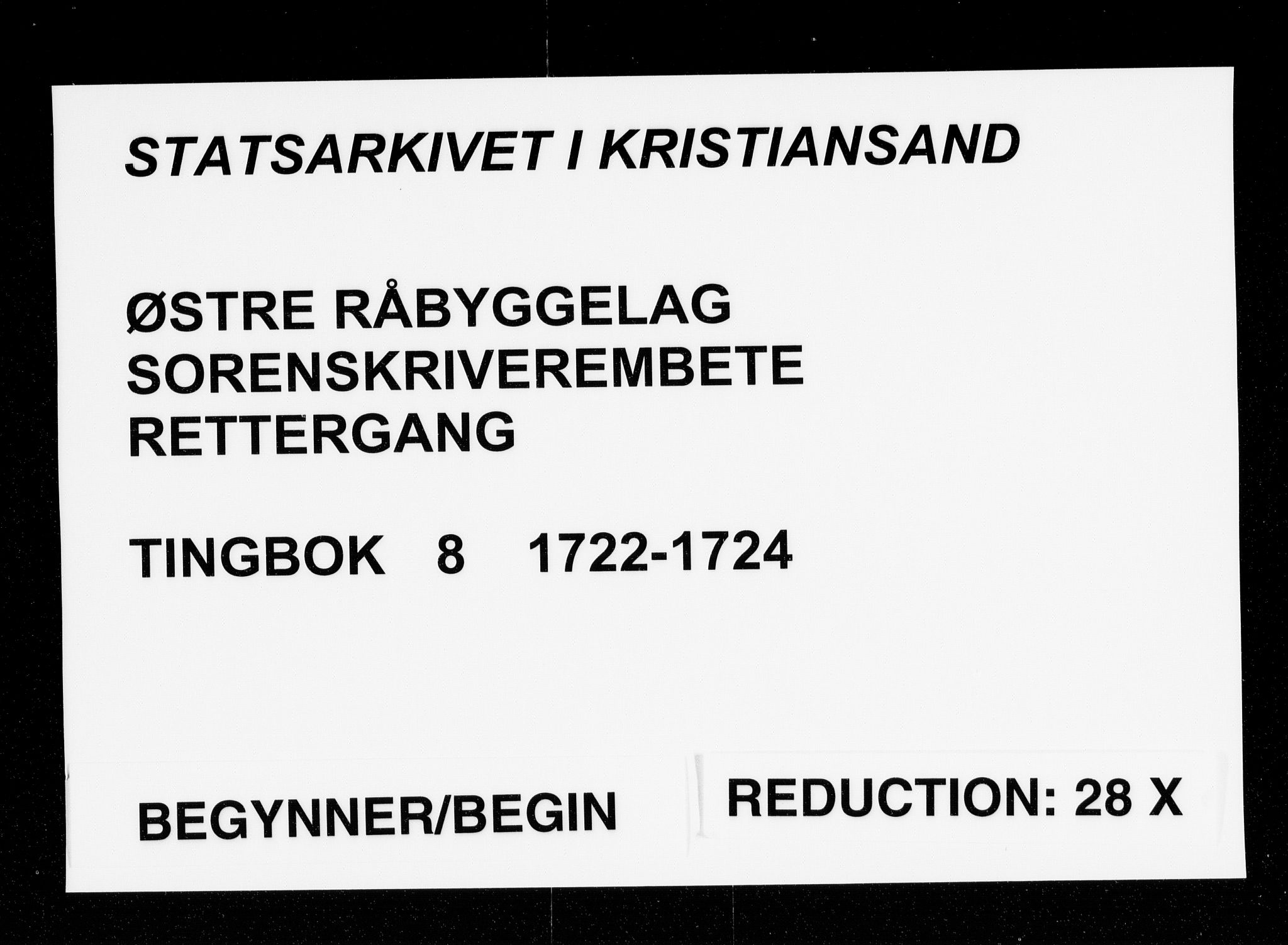 Østre Råbyggelag sorenskriveri, AV/SAK-1221-0016/F/Fa/L0009: Tingbok nr 8, 1722-1724