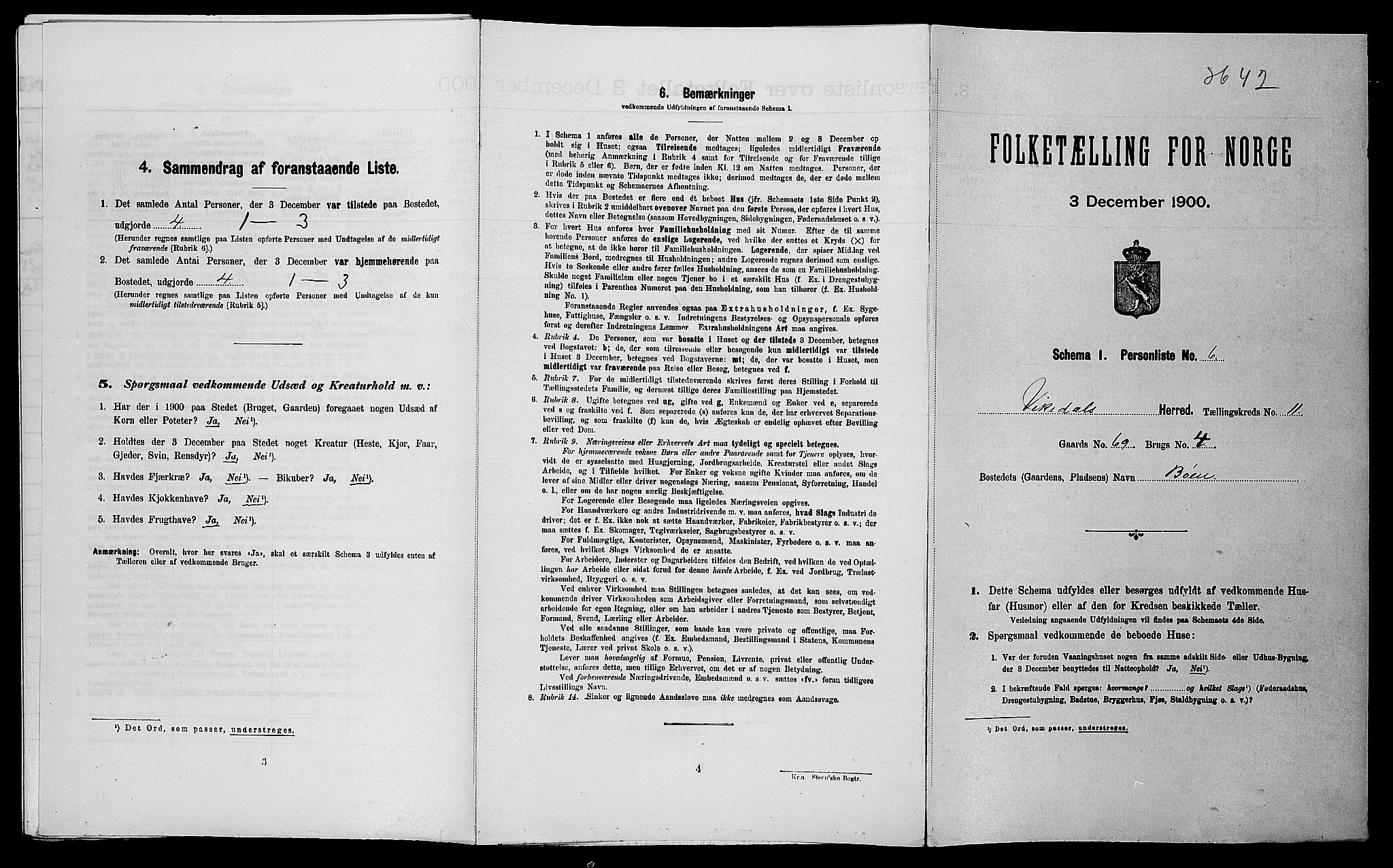 SAST, Folketelling 1900 for 1157 Vikedal herred, 1900, s. 852