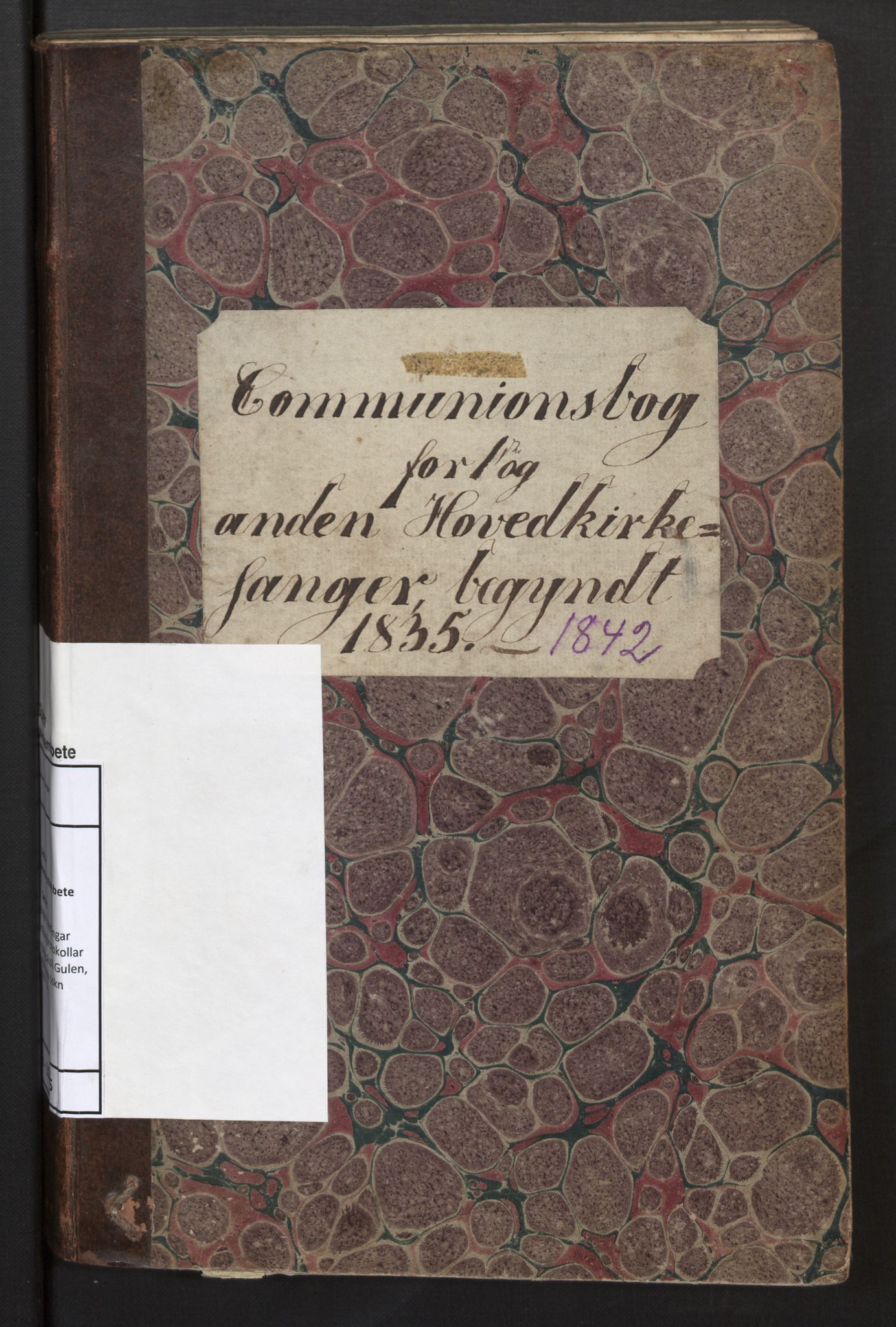 Gulen sokneprestembete, SAB/A-80201/H/Hb/L0015: Kommunikantprotokoll nr. 15, 1835-1842