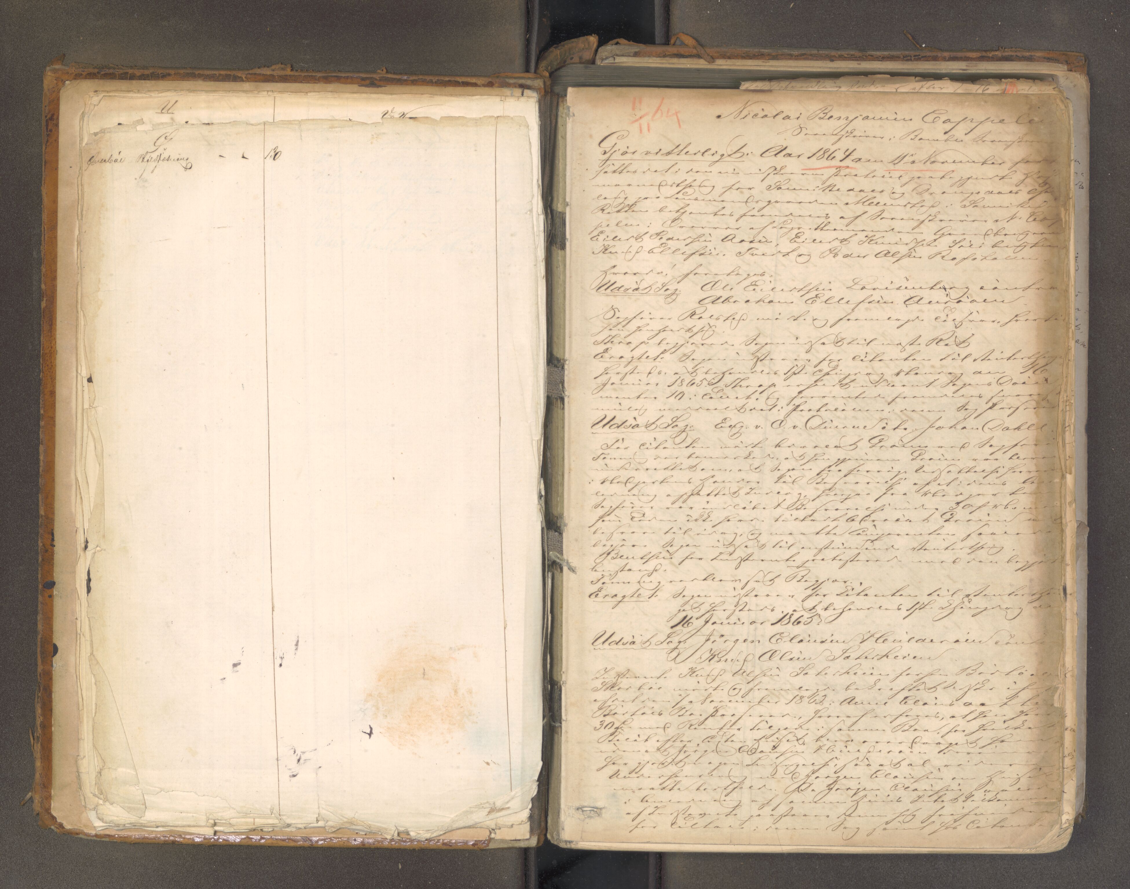 Bamble sorenskriveri, AV/SAKO-A-214/F/Fa/Faa/L0041: Tingbok, 1864-1870, s. 1