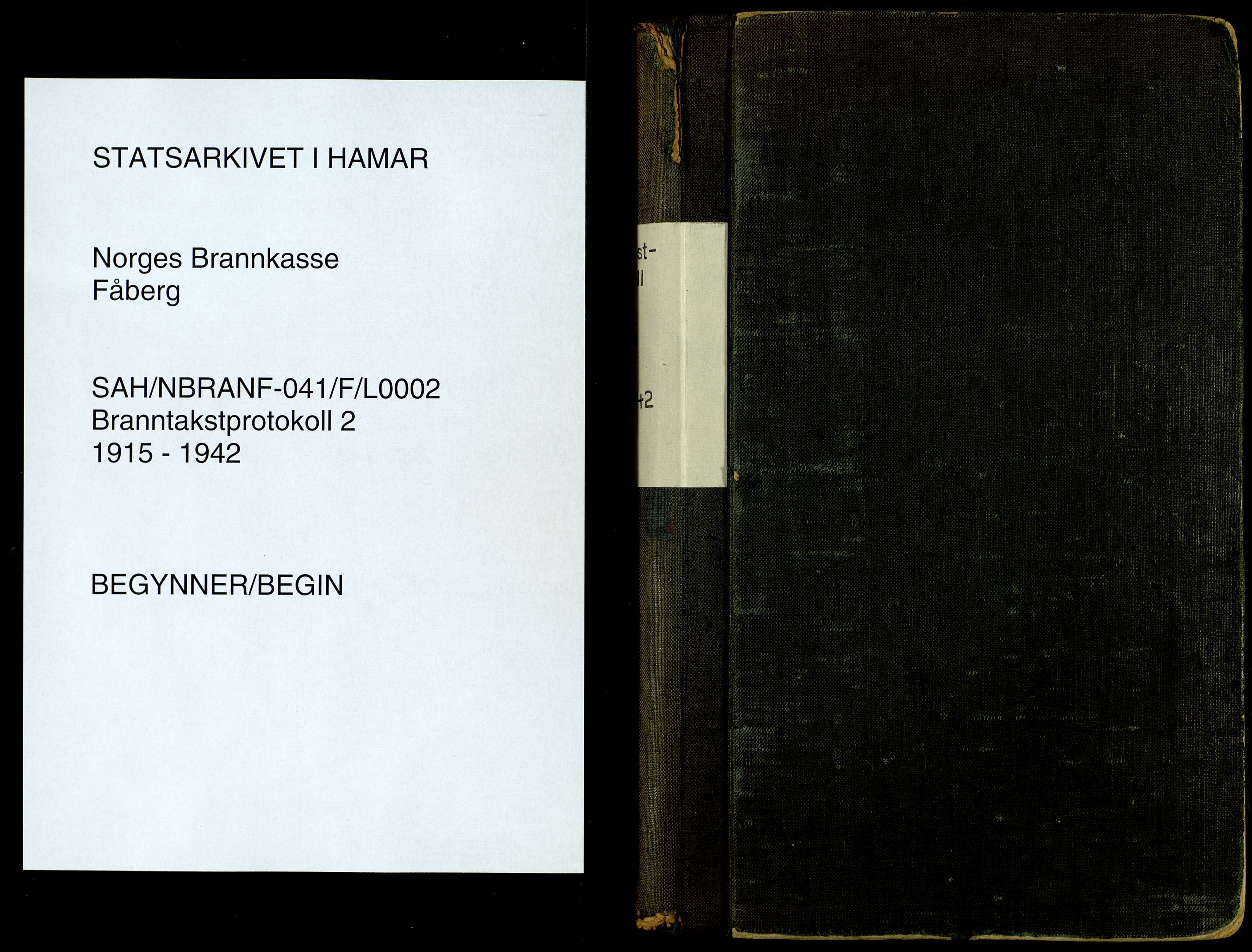 Norges Brannkasse, Fåberg, SAH/NBRANF-041/F/L0002: Branntakstprotokoll, 1915-1942