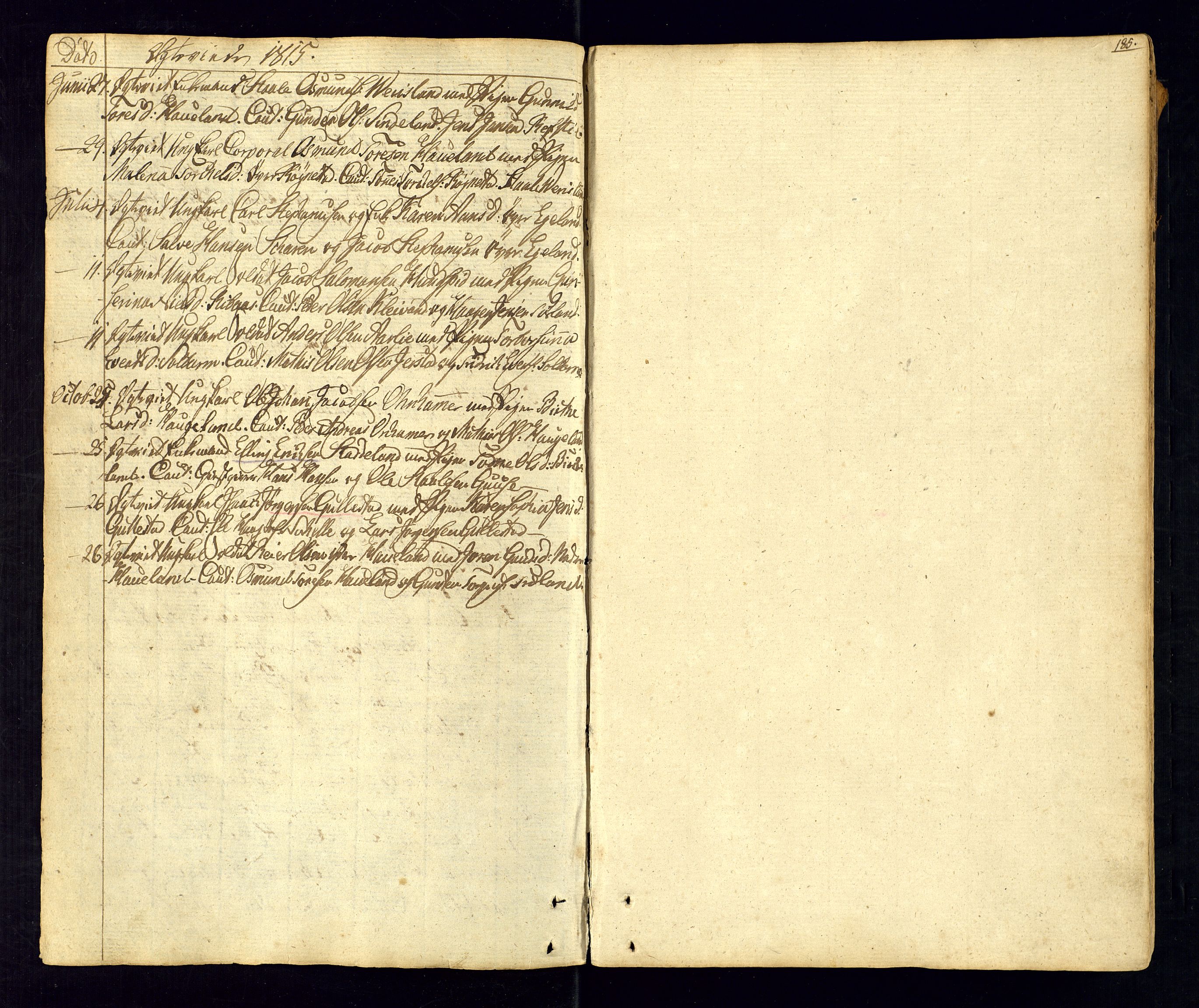 Kvinesdal sokneprestkontor, SAK/1111-0026/F/Fa/Fab/L0002: Ministerialbok nr. A 2, 1789-1815, s. 185