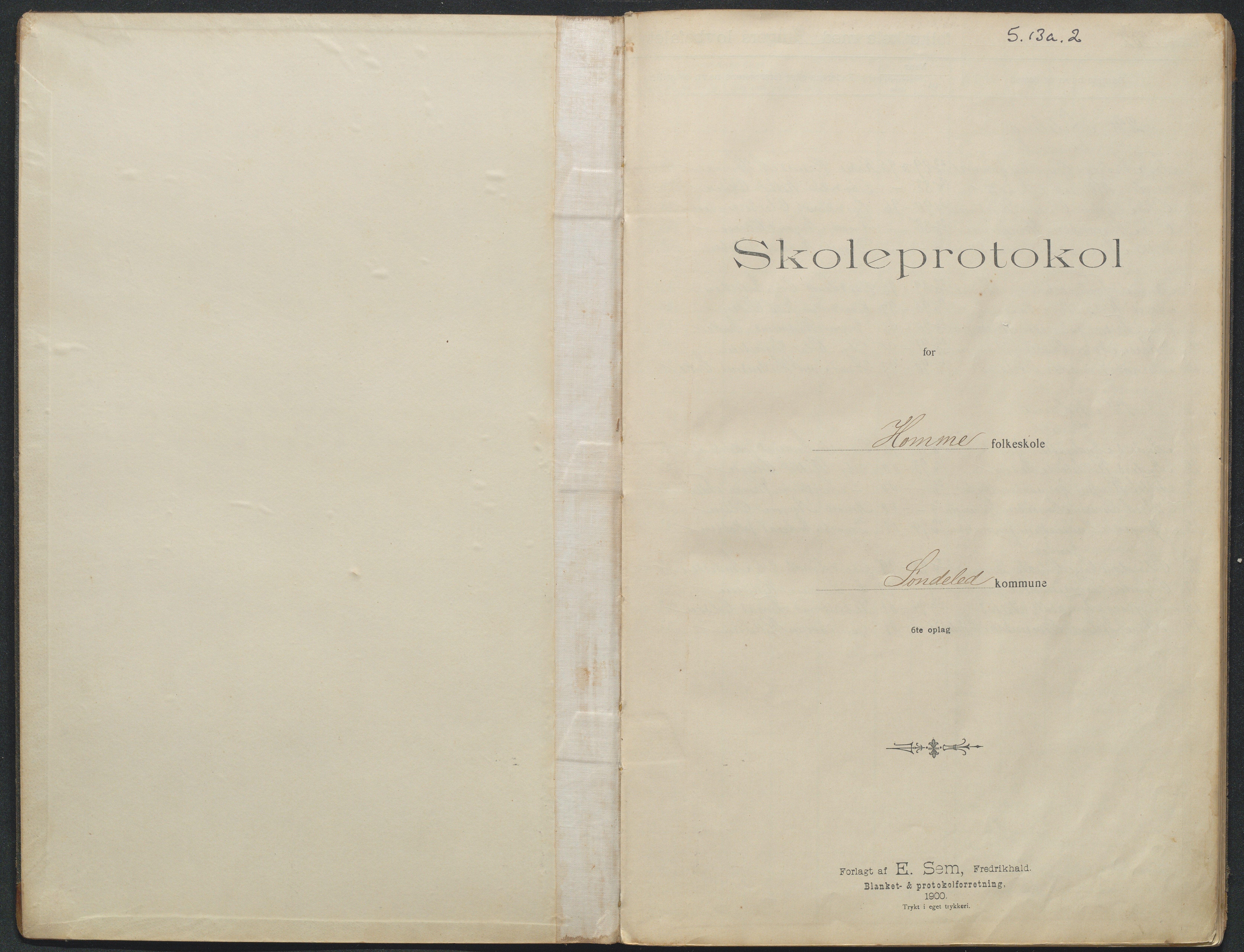 Søndeled kommune, AAKS/KA0913-PK/1/05/05f/L0045: Skoleprotokoll (Homme), 1901-1916