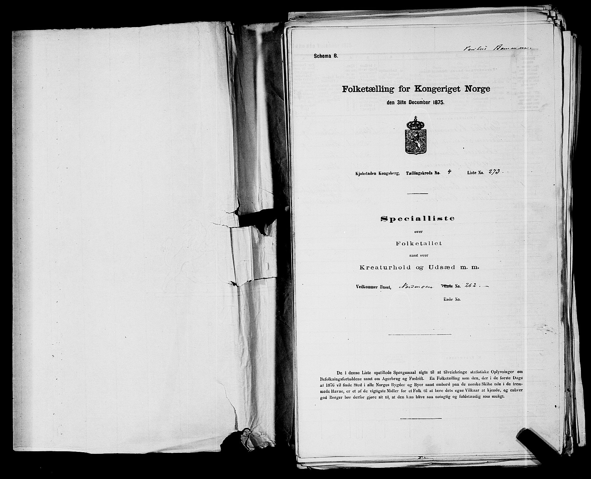 SAKO, Folketelling 1875 for 0604B Kongsberg prestegjeld, Kongsberg kjøpstad, 1875, s. 561