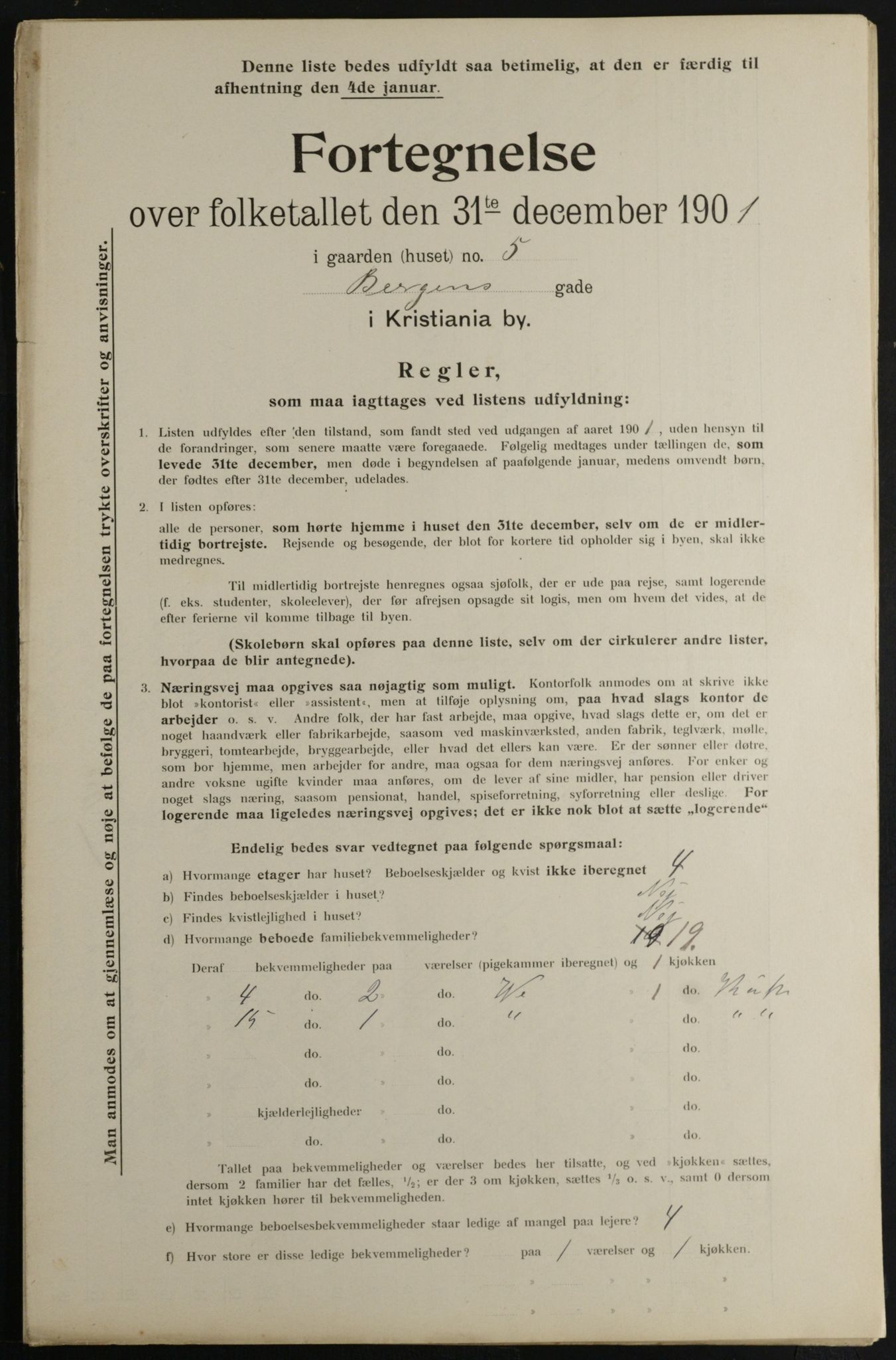 OBA, Kommunal folketelling 31.12.1901 for Kristiania kjøpstad, 1901, s. 718