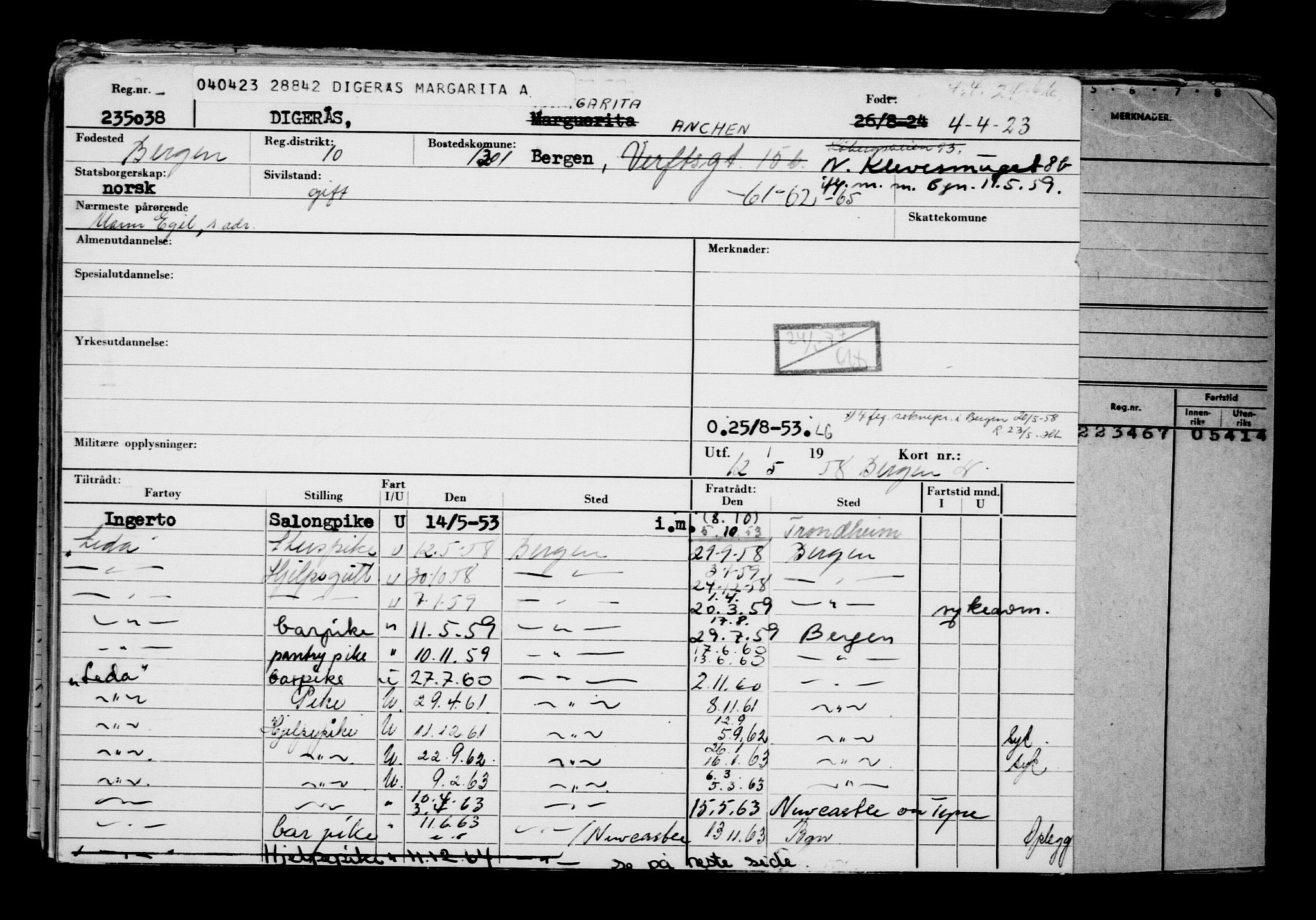 Direktoratet for sjømenn, AV/RA-S-3545/G/Gb/L0217: Hovedkort, 1923, s. 433