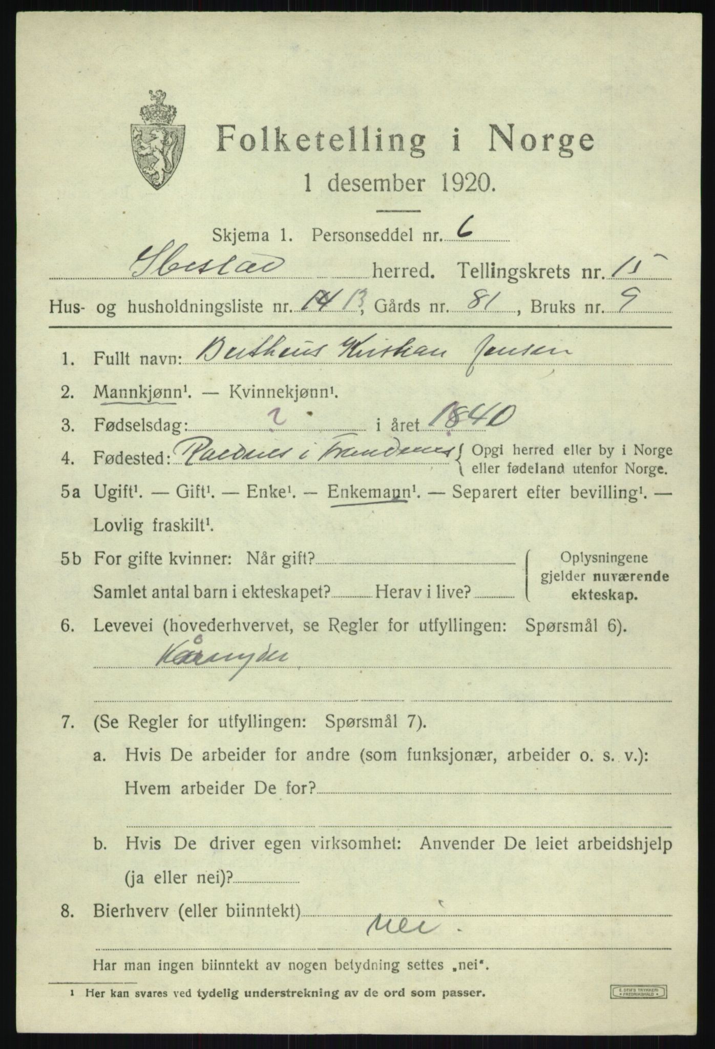 SATØ, Folketelling 1920 for 1917 Ibestad herred, 1920, s. 7878
