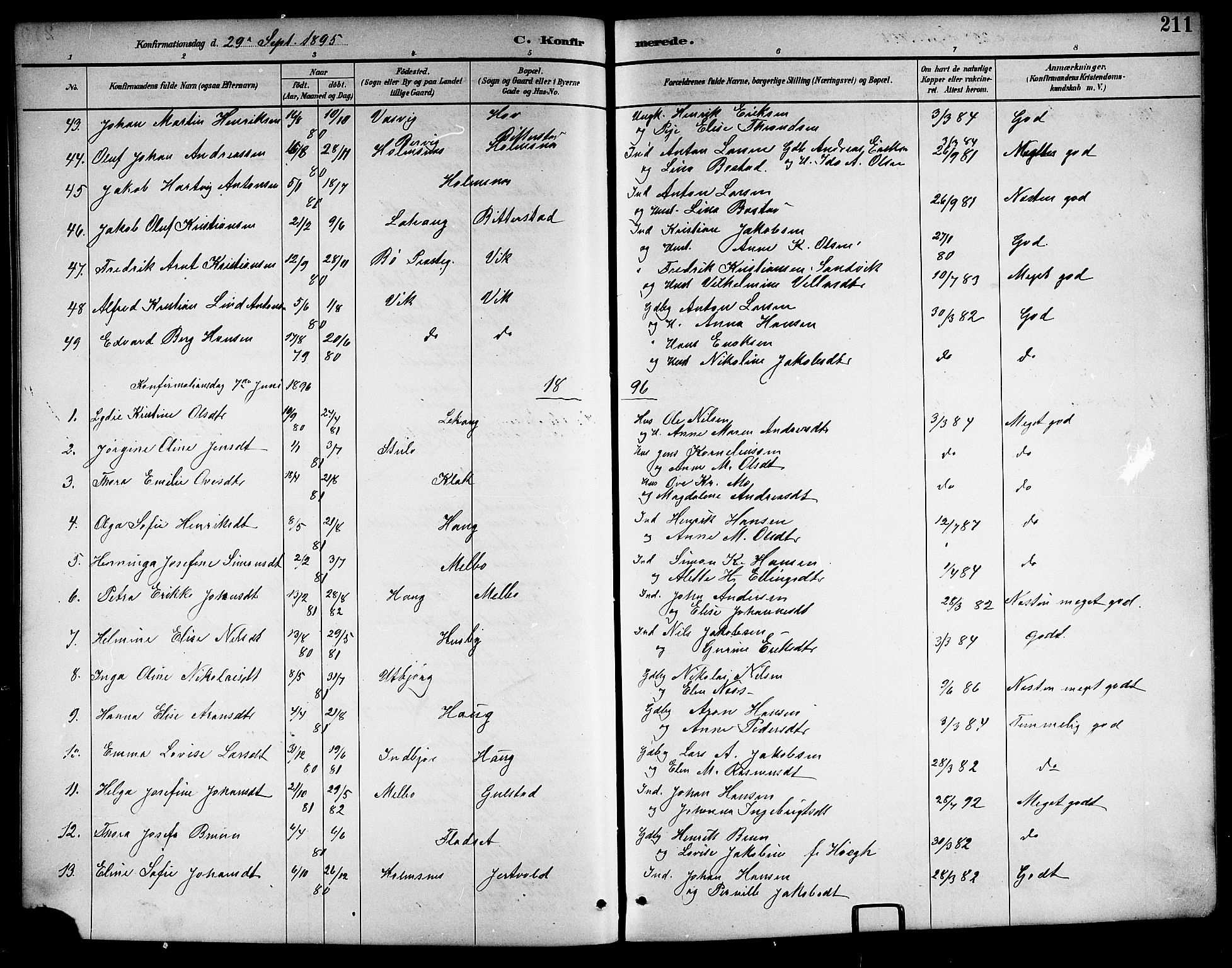 Ministerialprotokoller, klokkerbøker og fødselsregistre - Nordland, AV/SAT-A-1459/888/L1268: Klokkerbok nr. 888C06, 1891-1908, s. 211