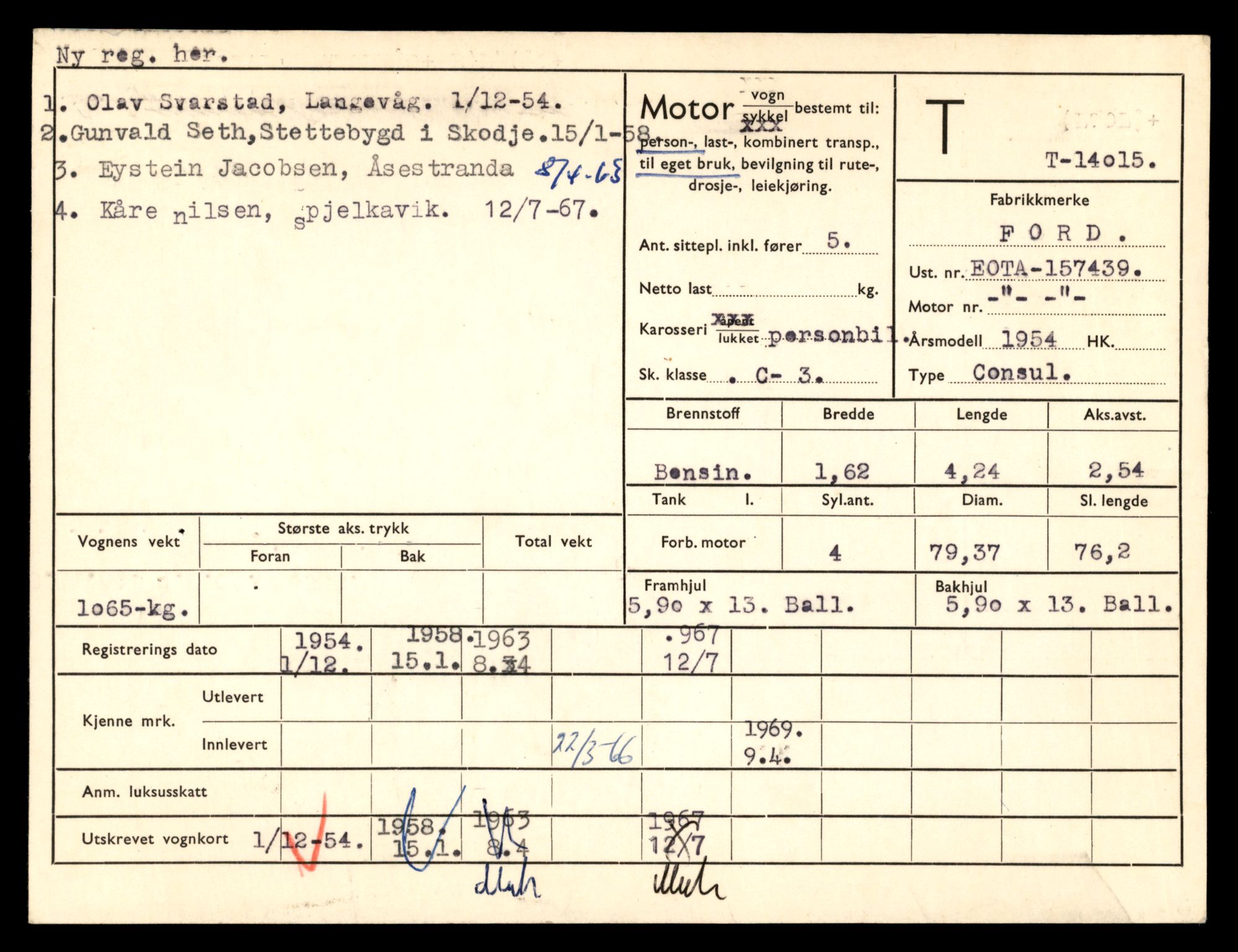 Møre og Romsdal vegkontor - Ålesund trafikkstasjon, AV/SAT-A-4099/F/Fe/L0042: Registreringskort for kjøretøy T 13906 - T 14079, 1927-1998, s. 1579