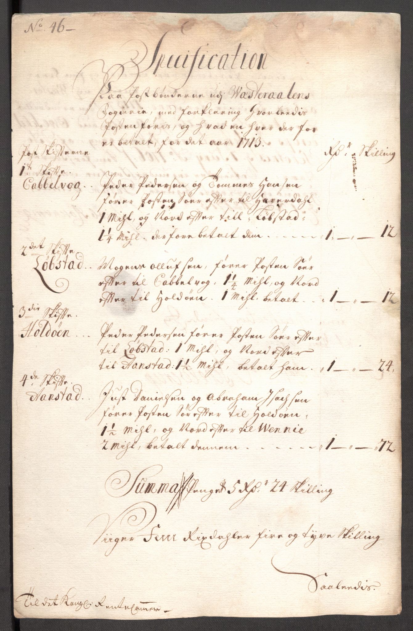 Rentekammeret inntil 1814, Reviderte regnskaper, Fogderegnskap, AV/RA-EA-4092/R67/L4679: Fogderegnskap Vesterålen, Andenes og Lofoten, 1711-1713, s. 282