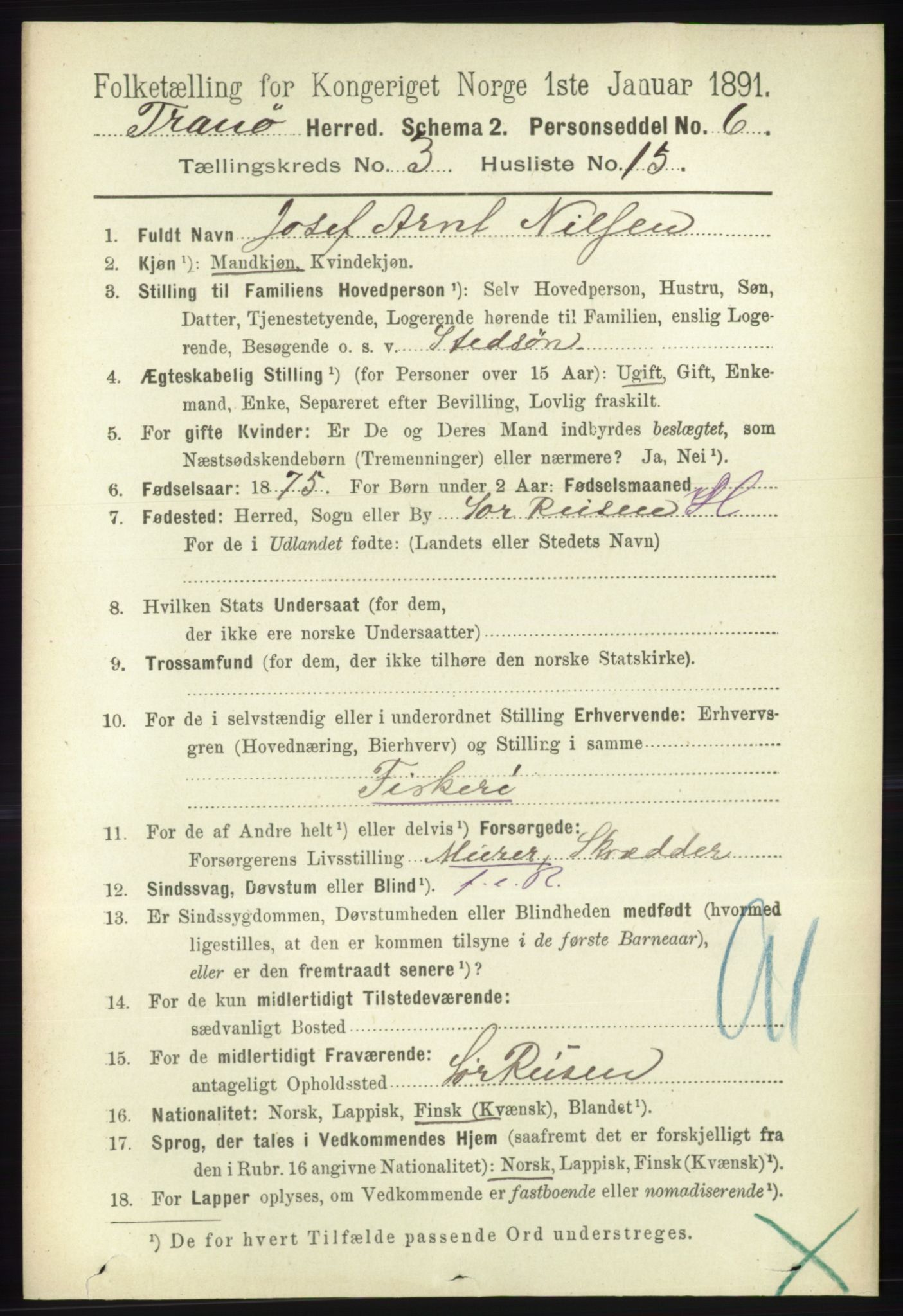 RA, Folketelling 1891 for 1927 Tranøy herred, 1891, s. 976