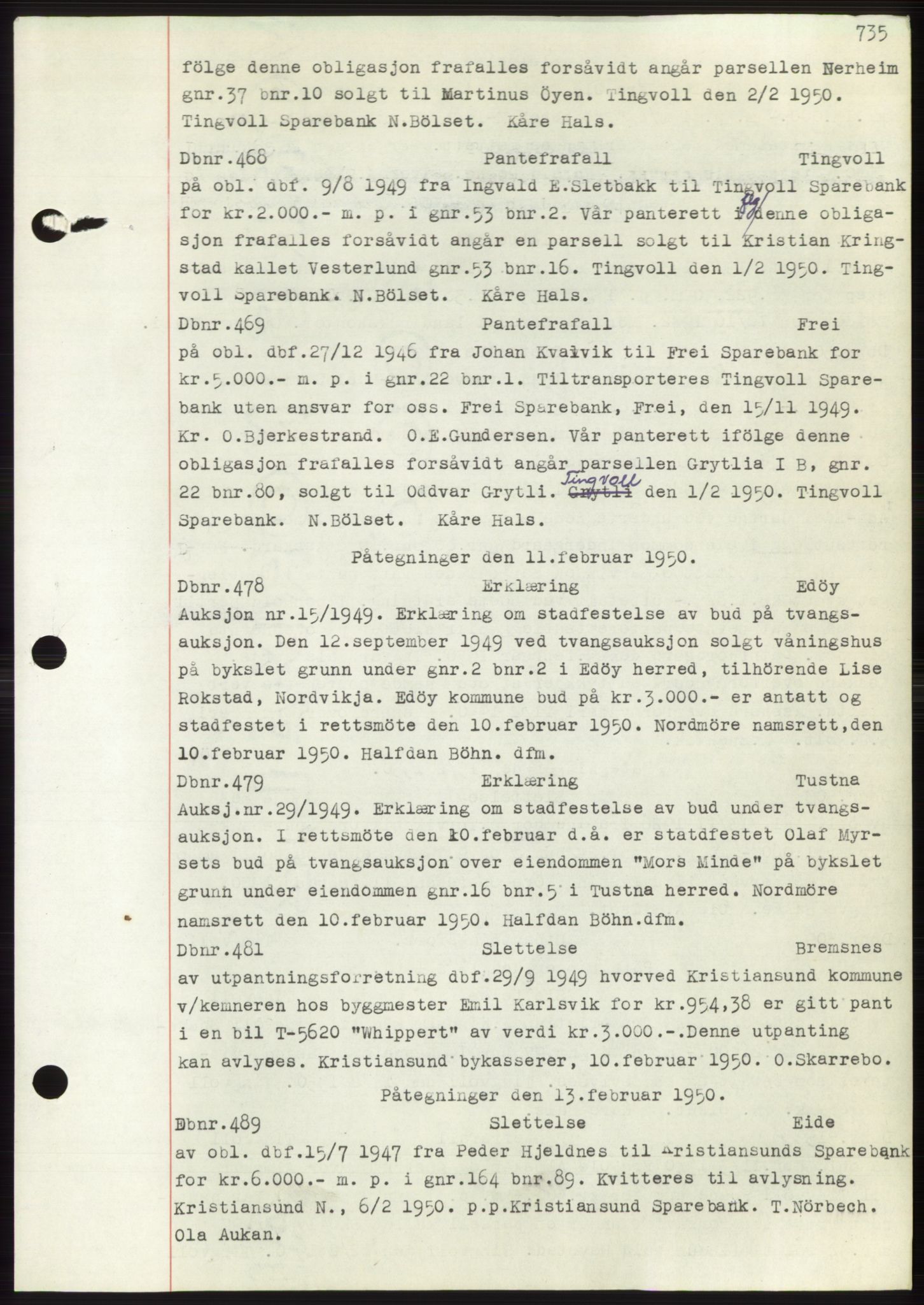 Nordmøre sorenskriveri, SAT/A-4132/1/2/2Ca: Pantebok nr. C82b, 1946-1951, Dagboknr: 468/1950