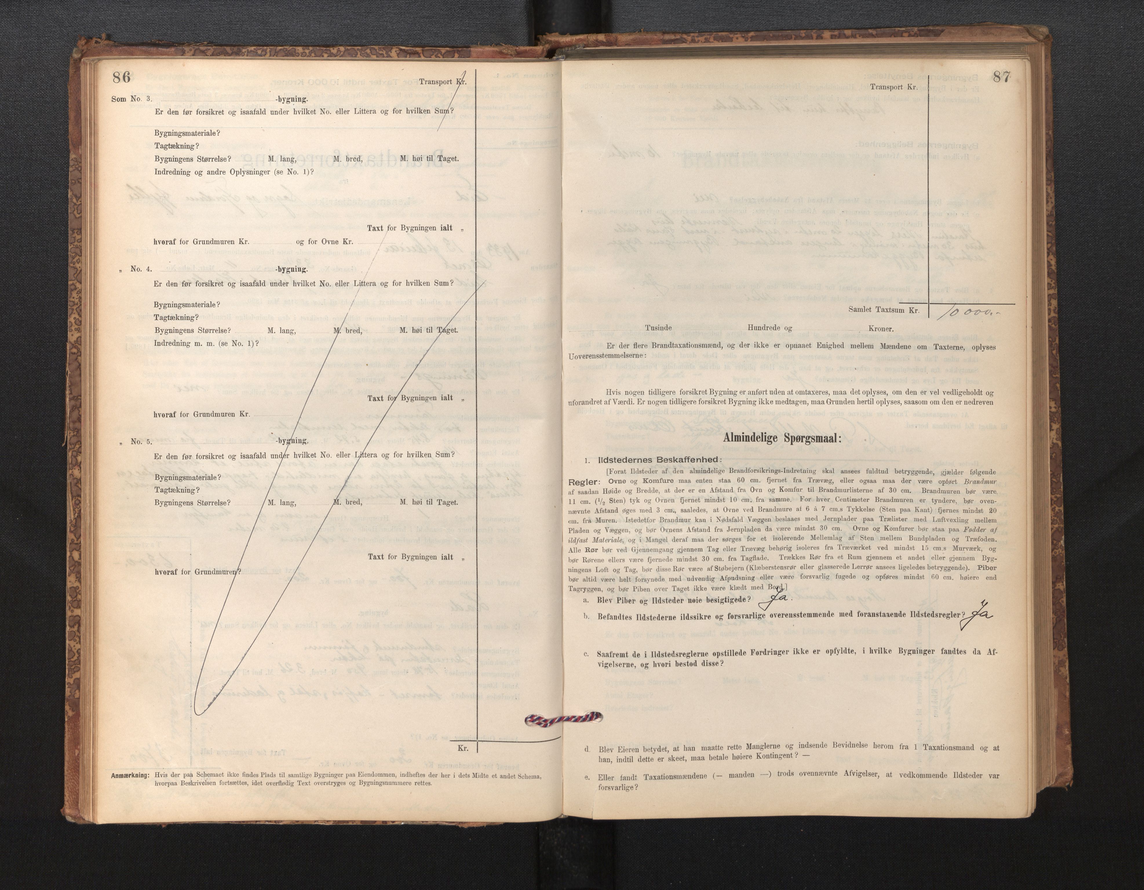 Lensmannen i Eid, AV/SAB-A-27001/0012/L0007: Branntakstprotokoll, skjematakst, 1896-1929, s. 86-87