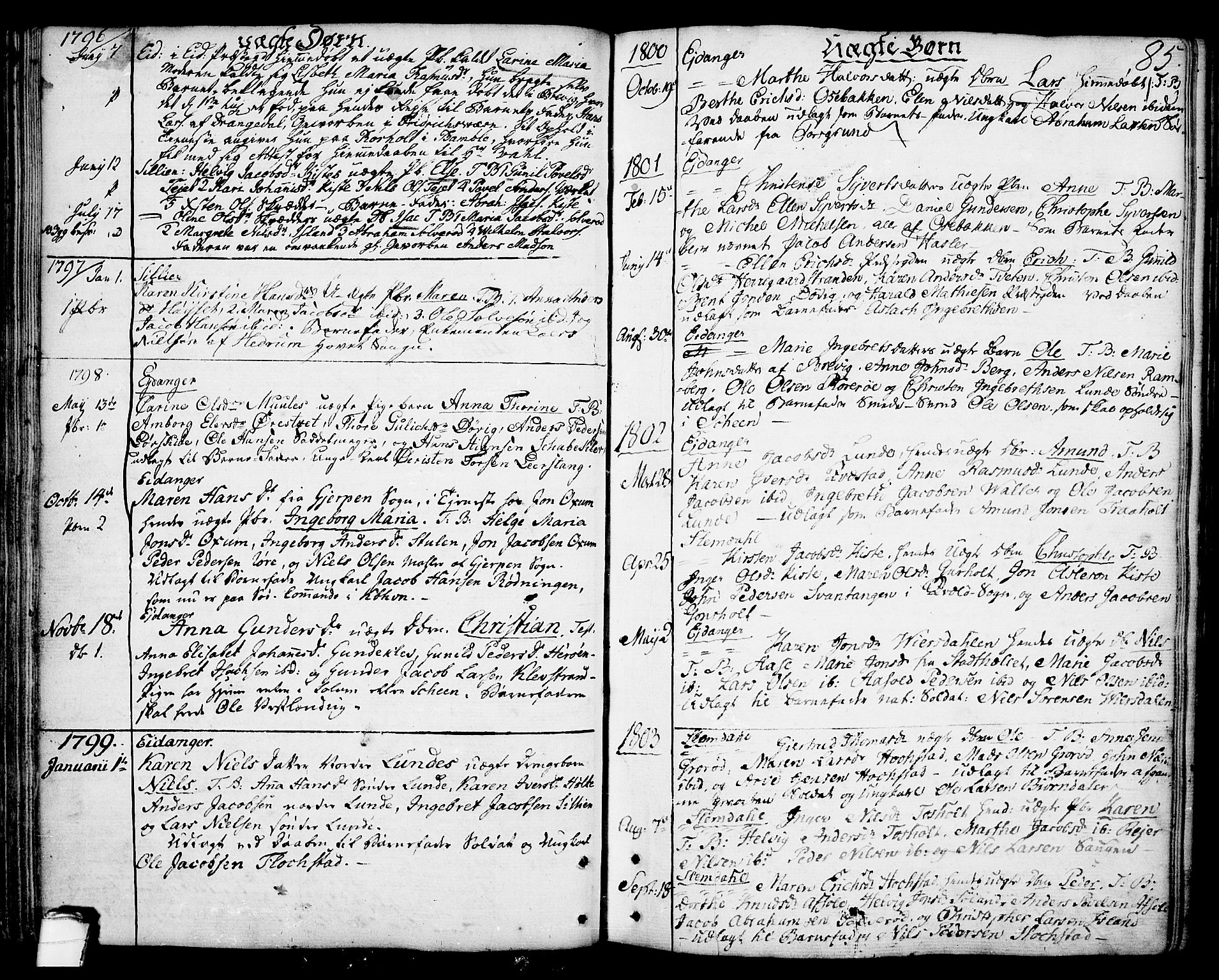 Eidanger kirkebøker, AV/SAKO-A-261/F/Fa/L0006: Ministerialbok nr. 6, 1764-1814, s. 85