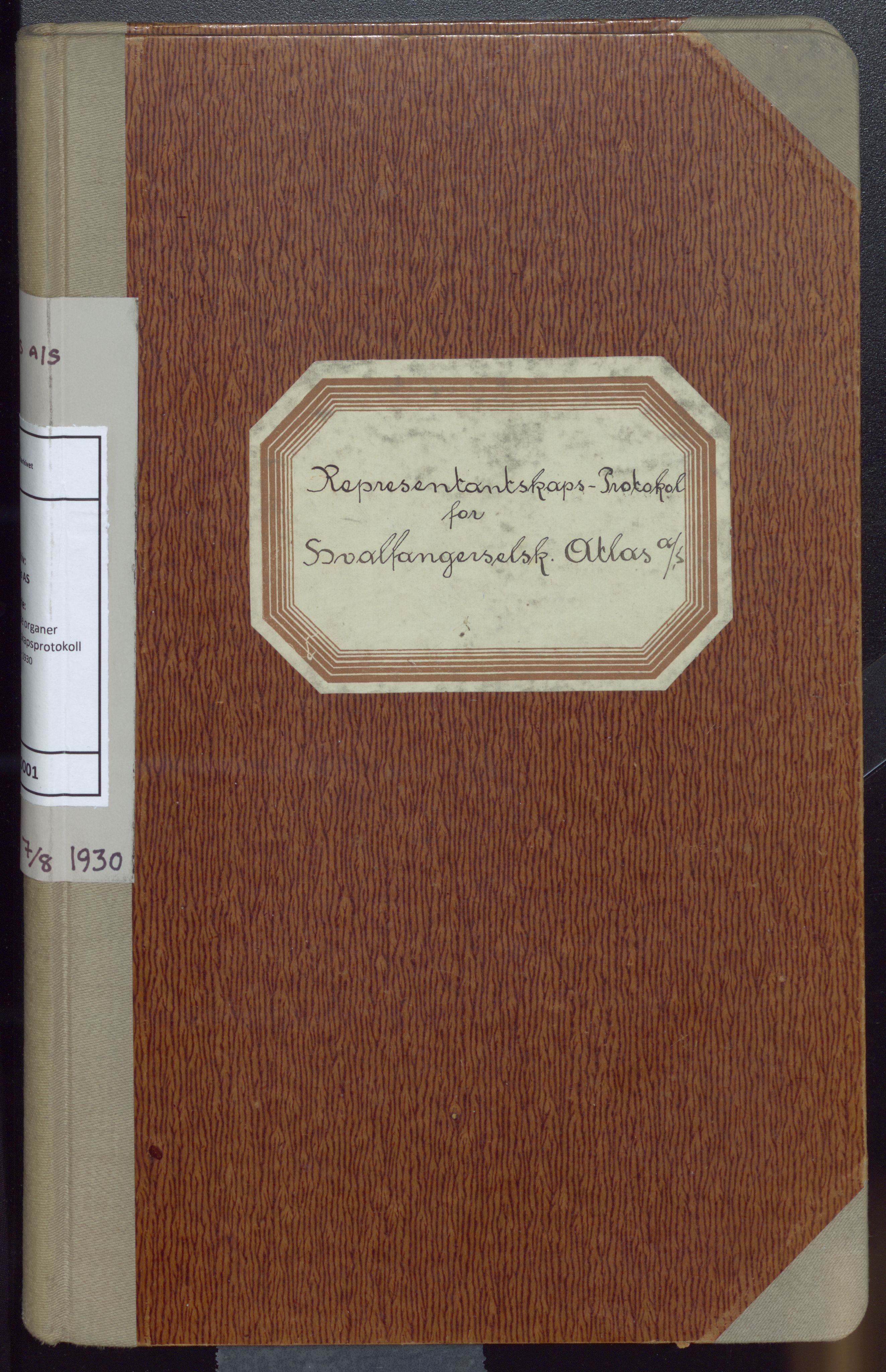 Atlas AS, VEMU/ARS-A-1049/A/L0001: Representantskapsprotokoll, 1929-1930