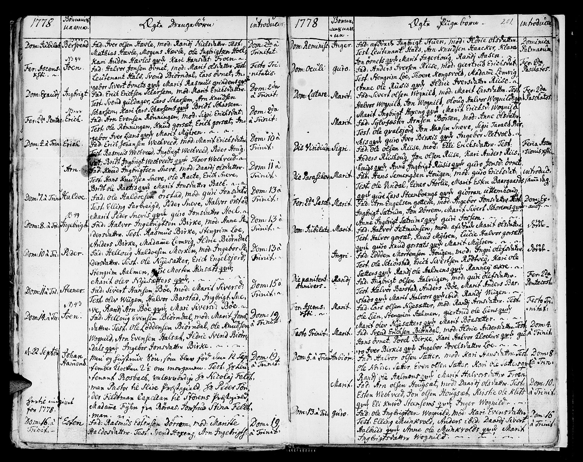Ministerialprotokoller, klokkerbøker og fødselsregistre - Sør-Trøndelag, AV/SAT-A-1456/678/L0891: Ministerialbok nr. 678A01, 1739-1780, s. 201