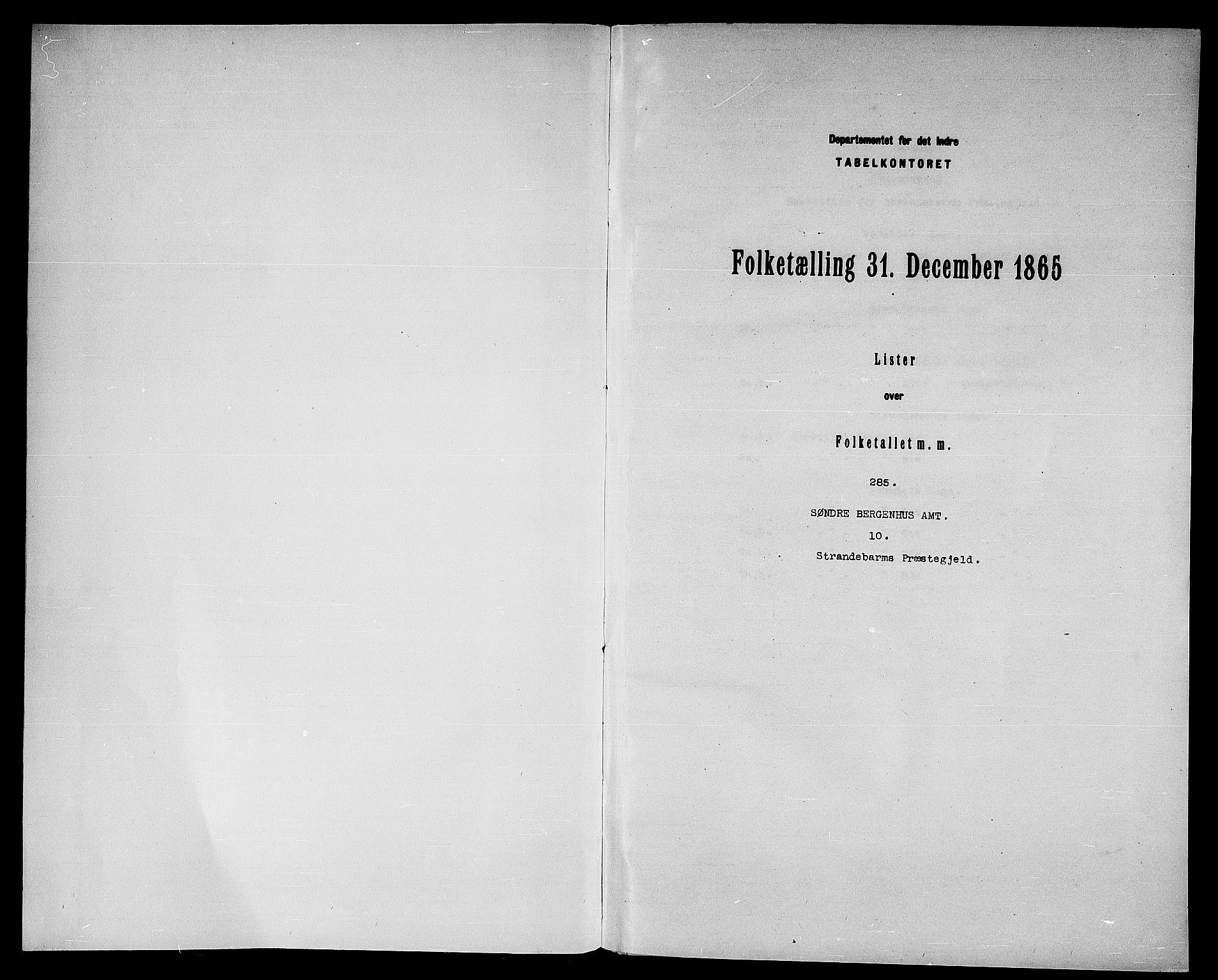RA, Folketelling 1865 for 1226P Strandebarm prestegjeld, 1865, s. 3