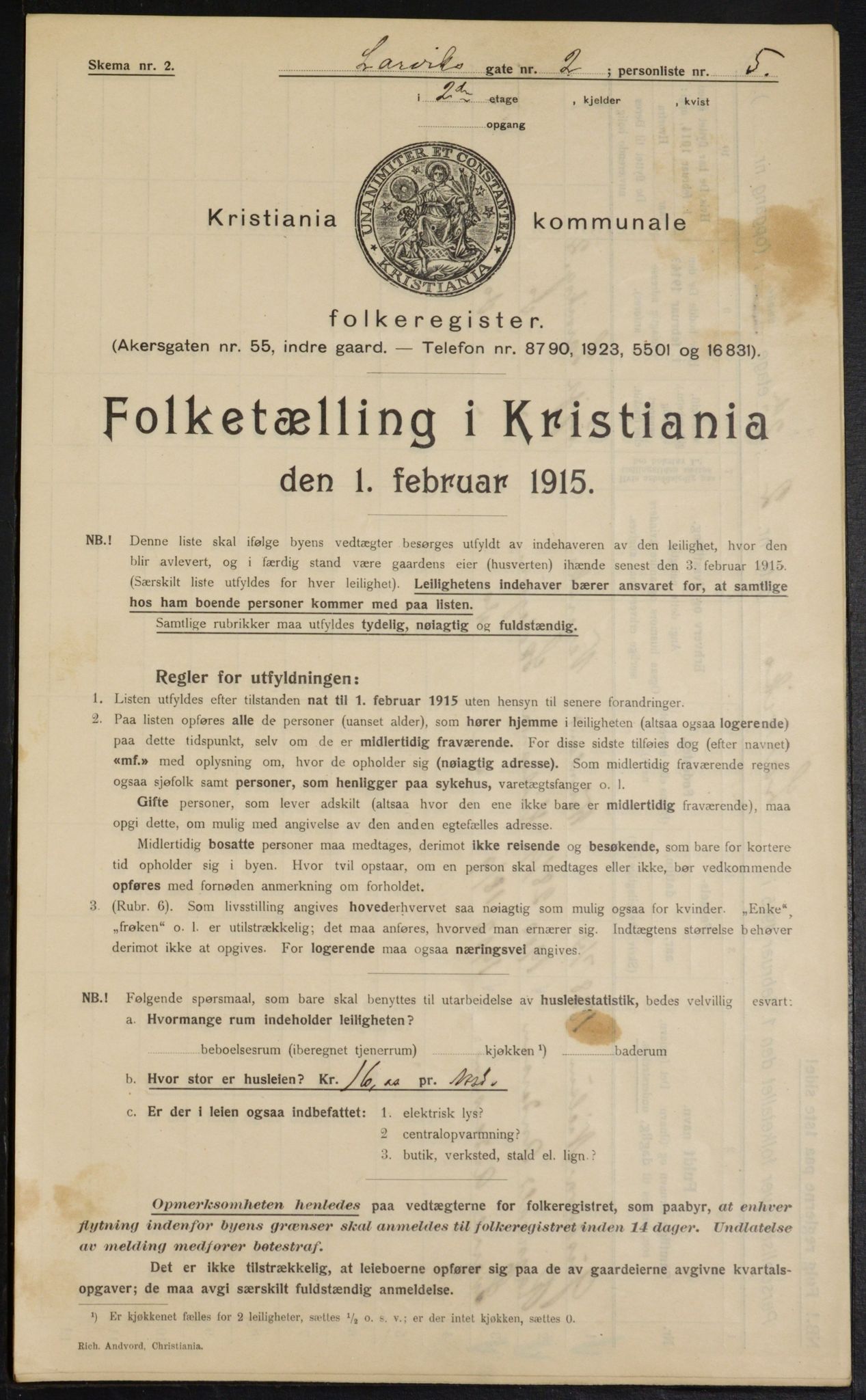 OBA, Kommunal folketelling 1.2.1915 for Kristiania, 1915, s. 56601