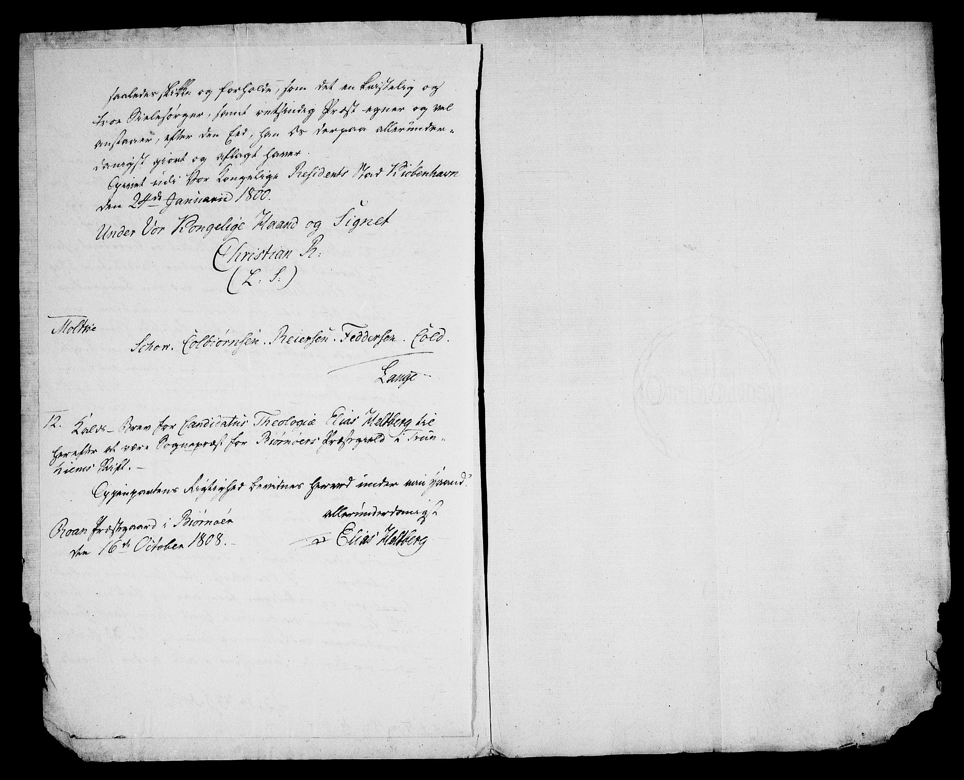Danske Kanselli, Skapsaker, AV/RA-EA-4061/F/L0118: Skap 16, pakke 49, 1808, s. 18