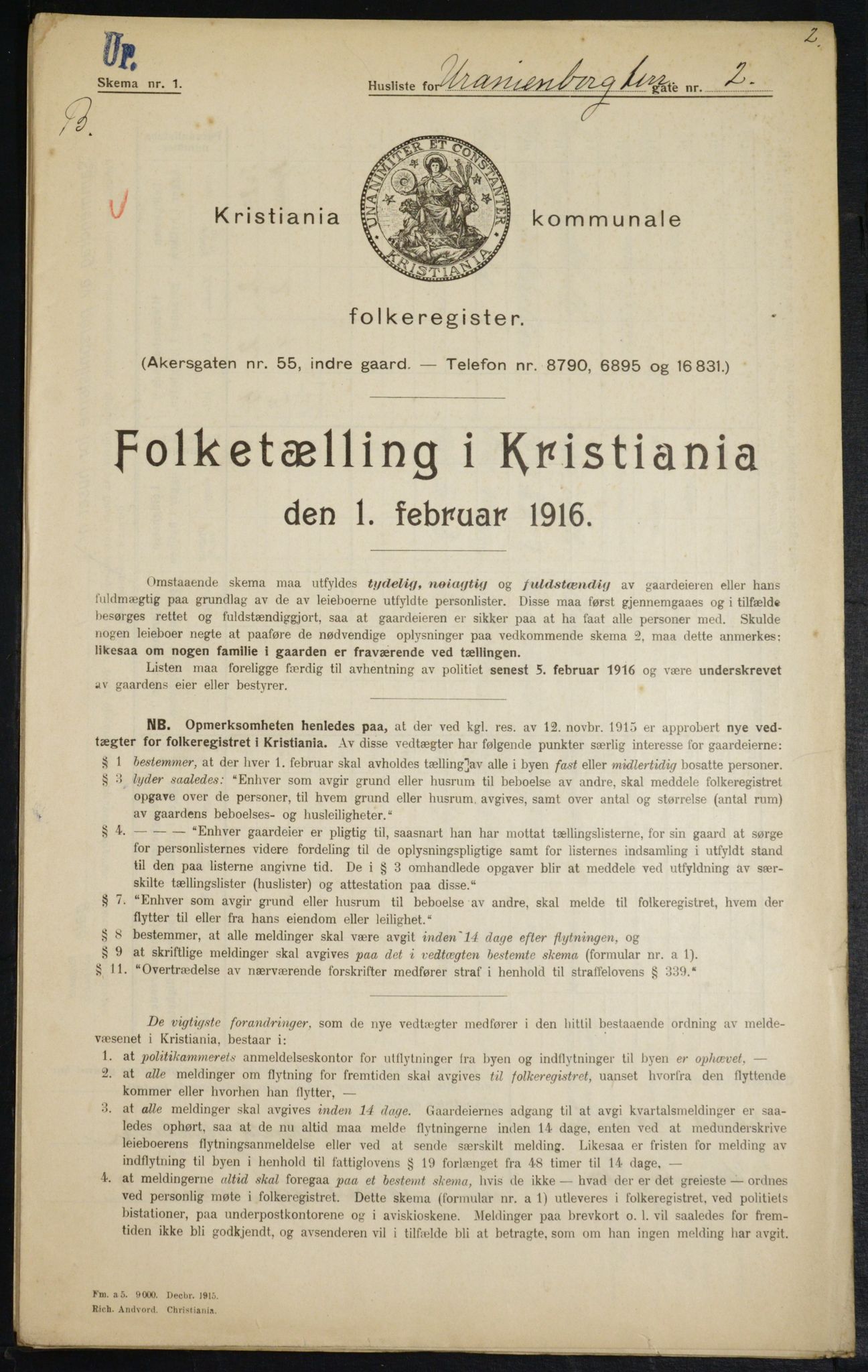 OBA, Kommunal folketelling 1.2.1916 for Kristiania, 1916, s. 123926