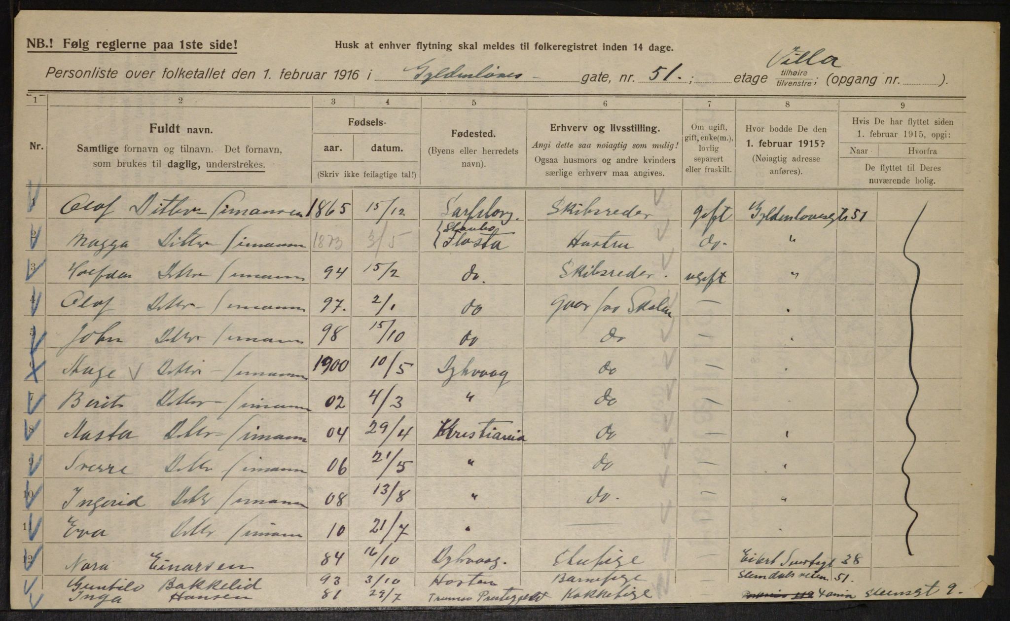 OBA, Kommunal folketelling 1.2.1916 for Kristiania, 1916, s. 33229