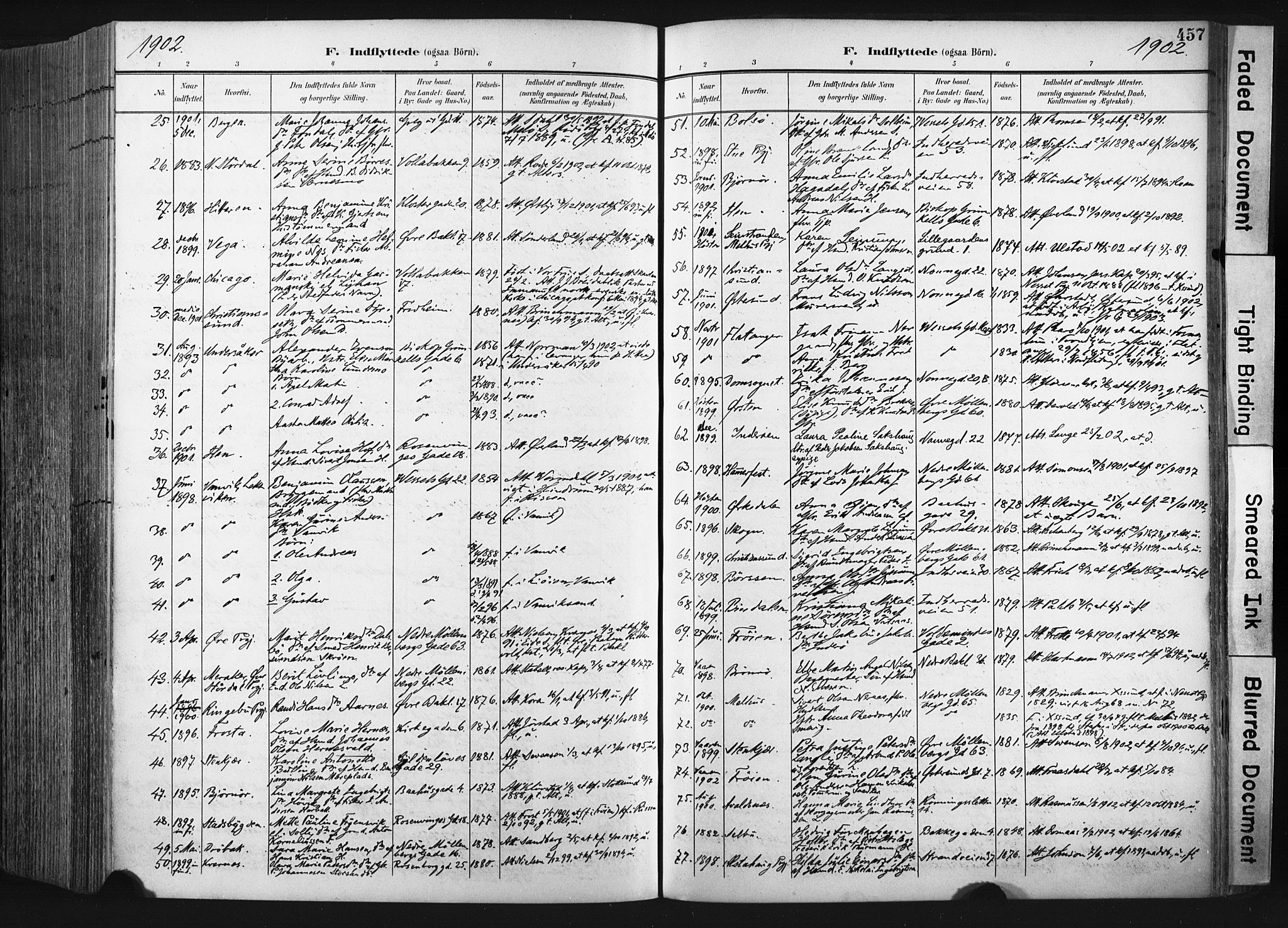 Ministerialprotokoller, klokkerbøker og fødselsregistre - Sør-Trøndelag, SAT/A-1456/604/L0201: Ministerialbok nr. 604A21, 1901-1911, s. 457