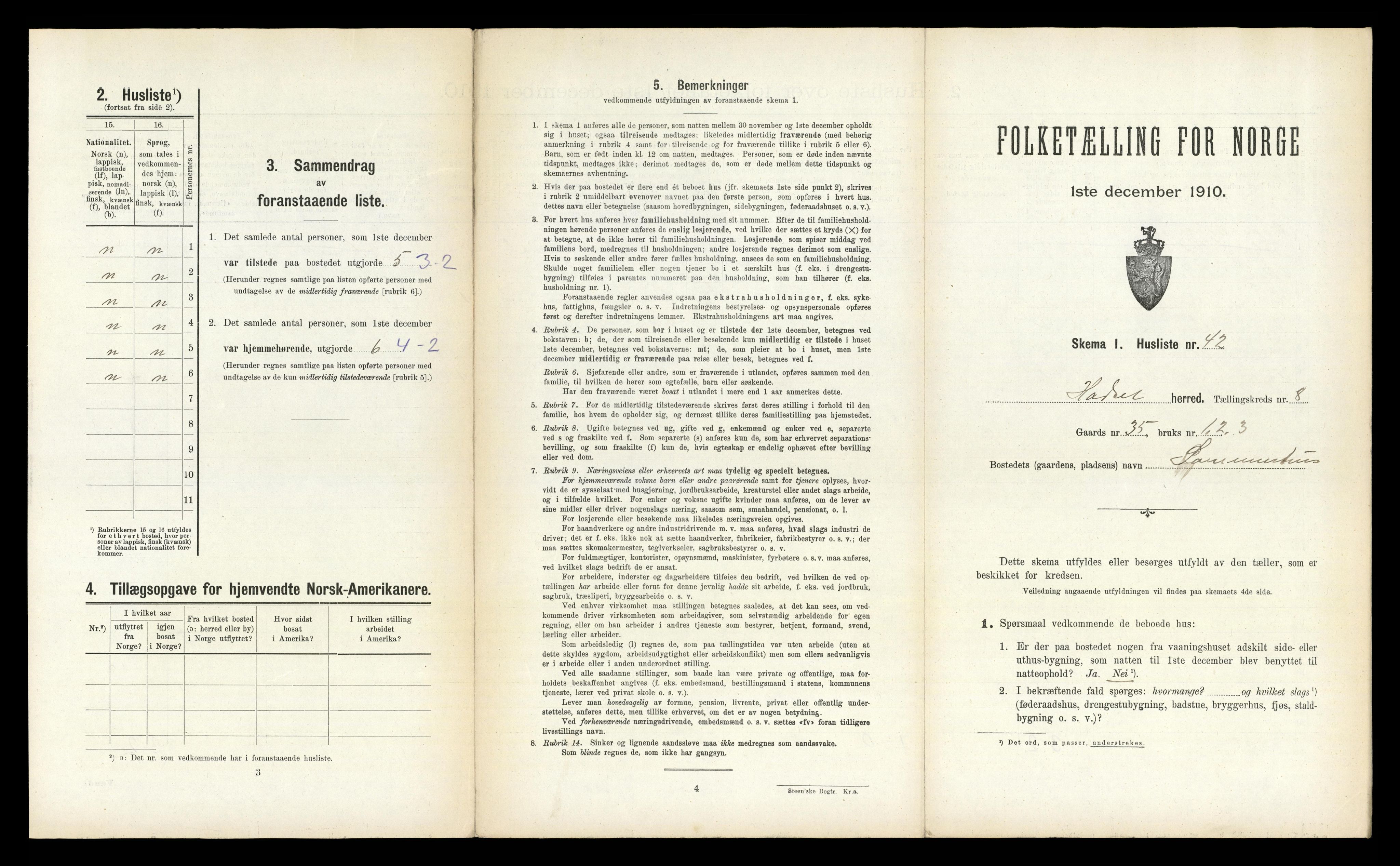 RA, Folketelling 1910 for 1866 Hadsel herred, 1910, s. 873