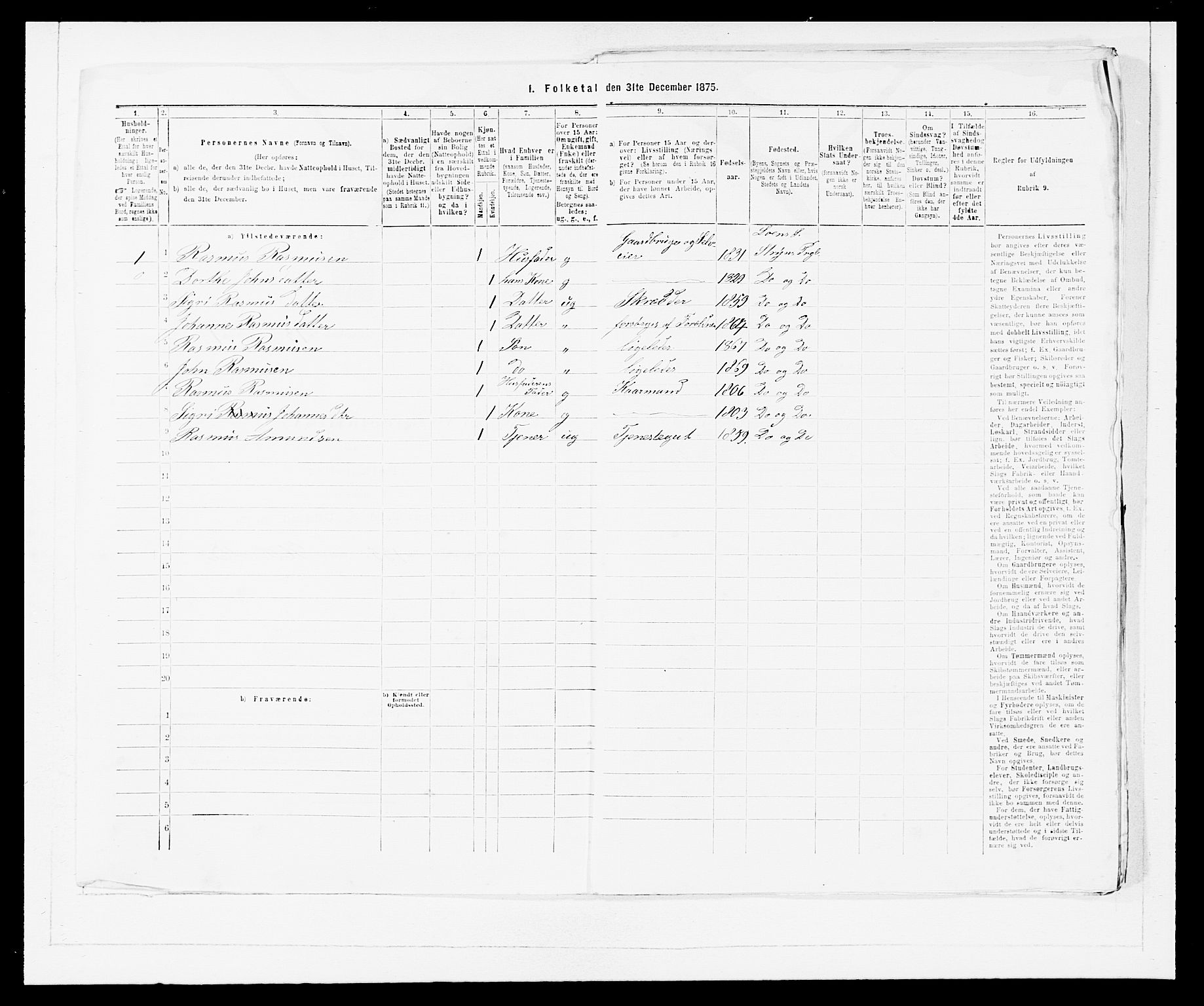 SAB, Folketelling 1875 for 1448P Stryn prestegjeld, 1875, s. 775