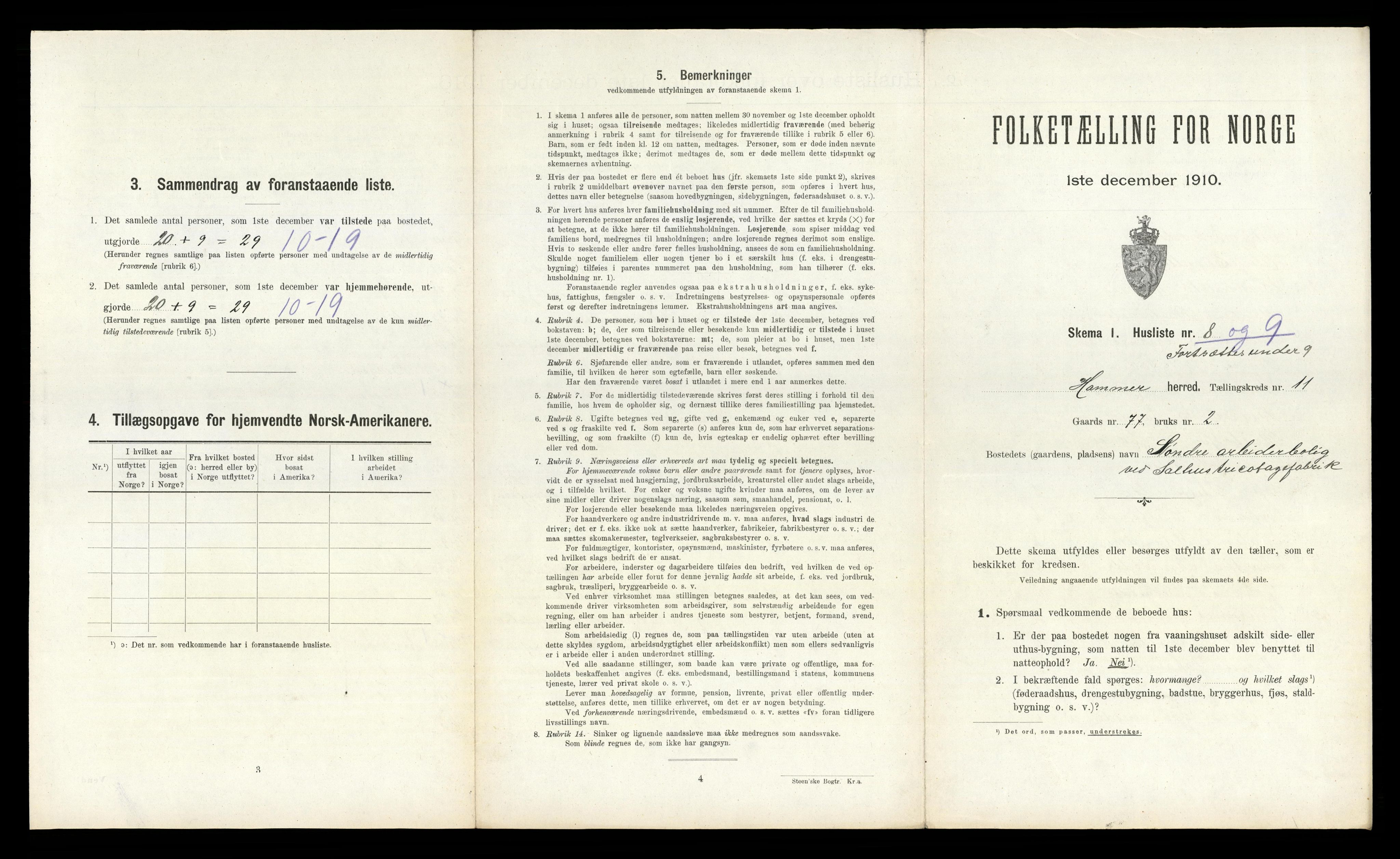 RA, Folketelling 1910 for 1254 Hamre herred, 1910, s. 896