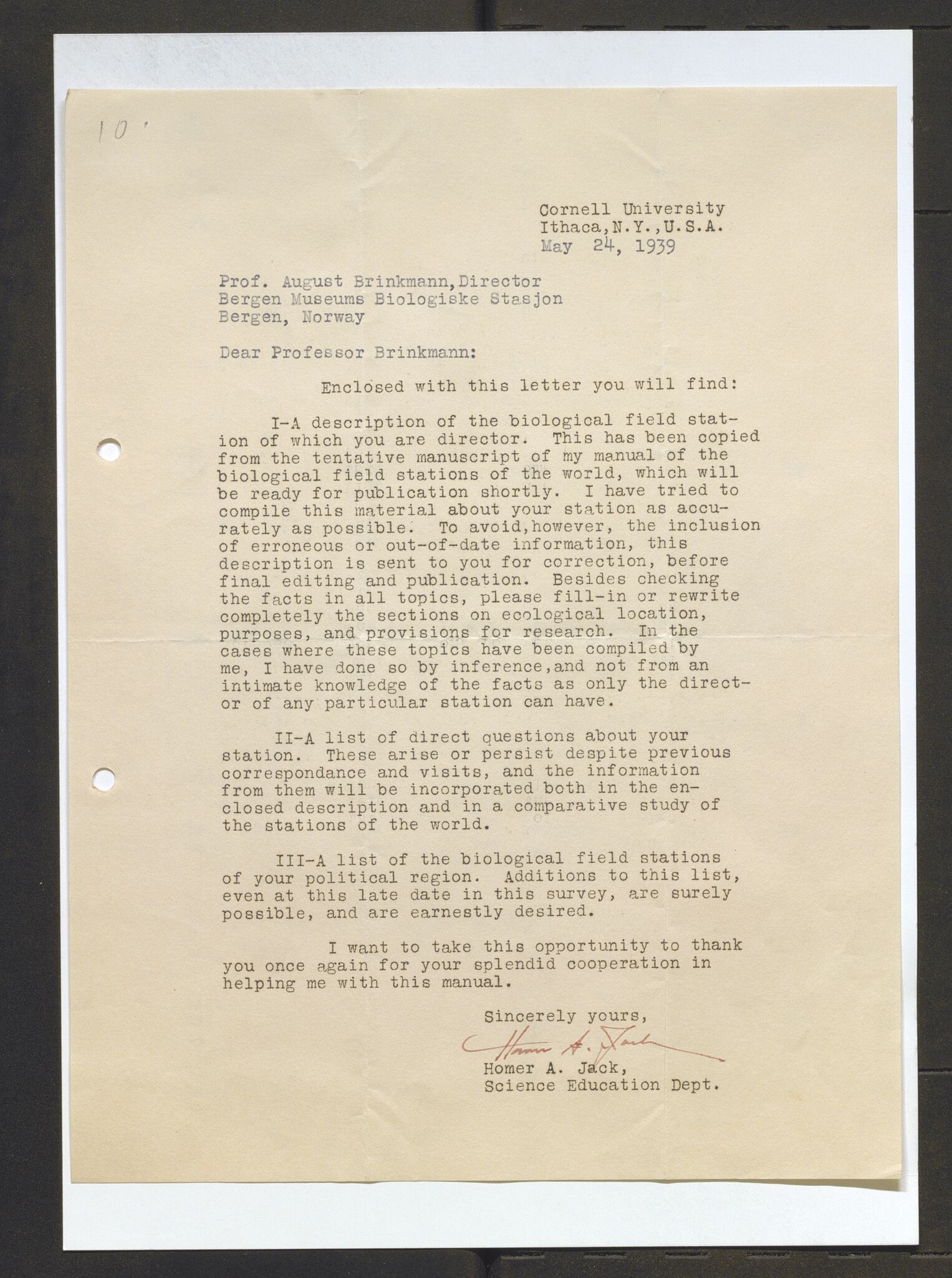 Bergens Museum, AV/SAB-A-17301/13/D/L0002: Korrespondanse , 1928-1940, s. 576