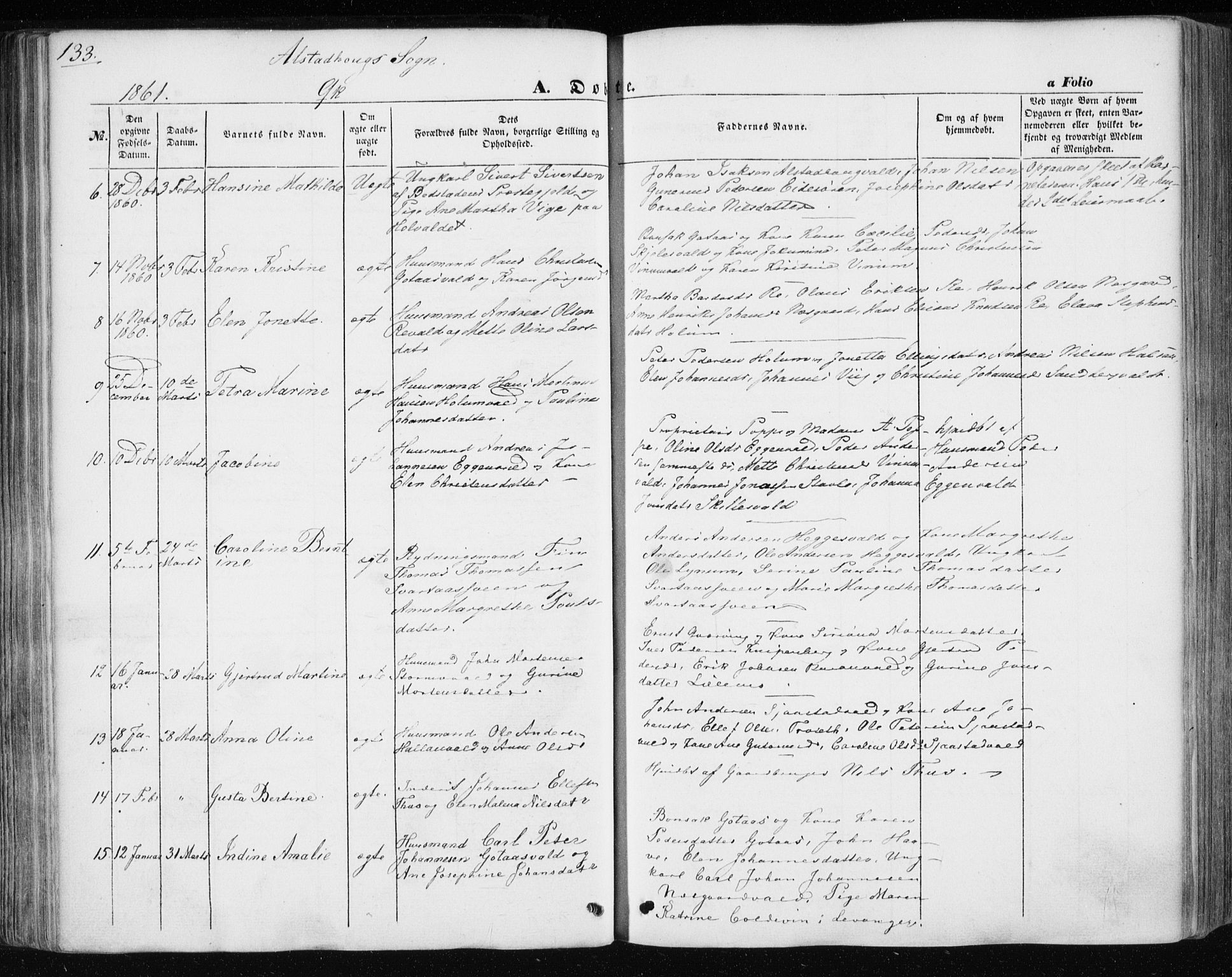 Ministerialprotokoller, klokkerbøker og fødselsregistre - Nord-Trøndelag, SAT/A-1458/717/L0154: Ministerialbok nr. 717A07 /1, 1850-1862, s. 133
